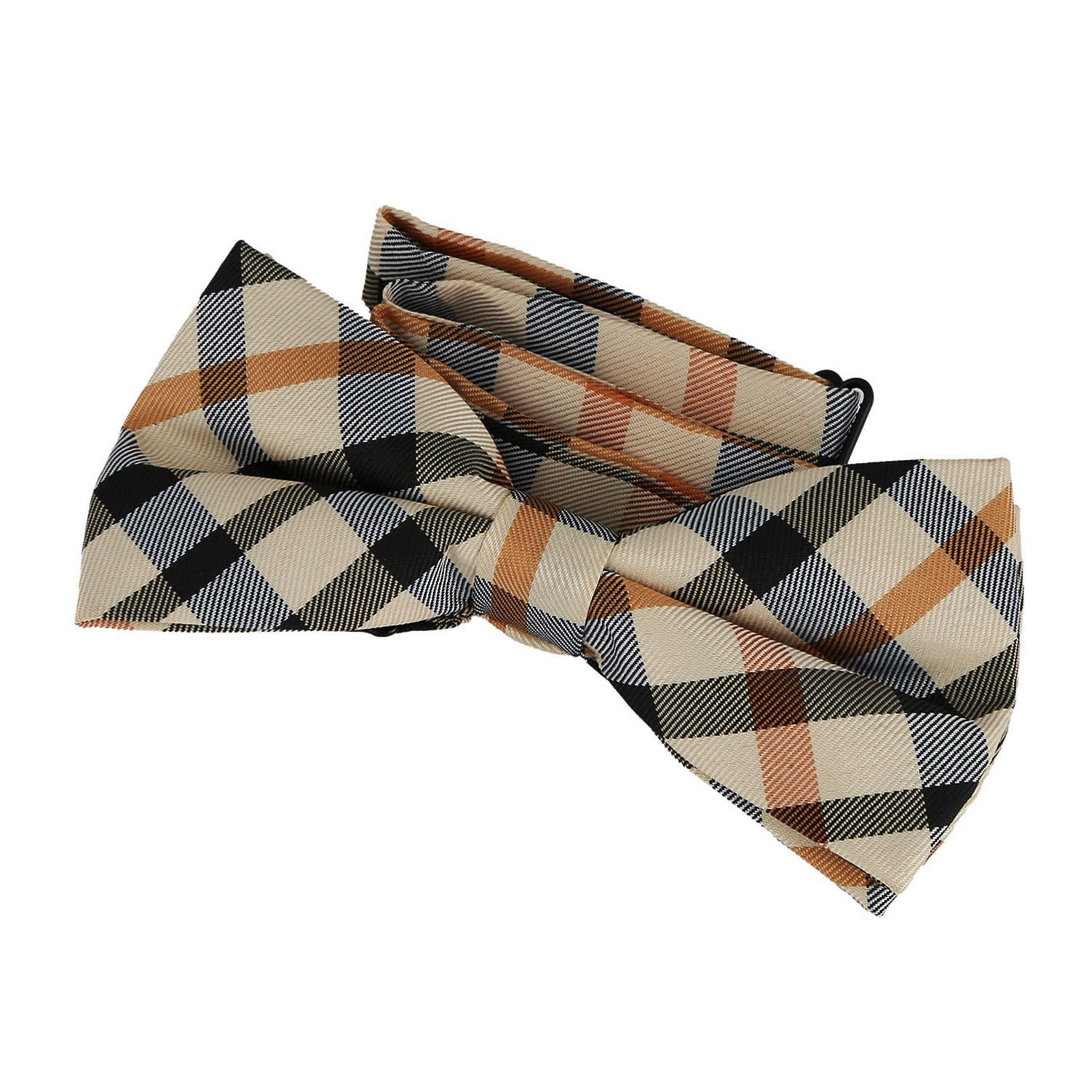 DonDon mens plaid bow tie pre-tied handmade and adjustable checkered chequered