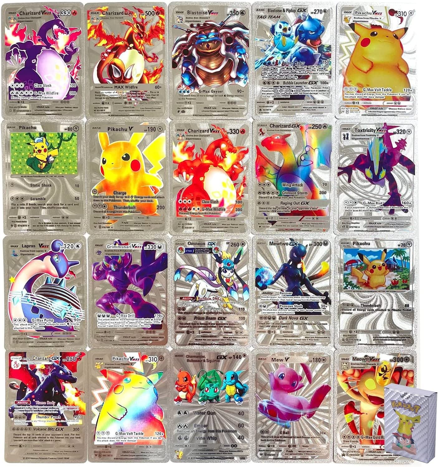 Buy 55 PCS GX Rare Rainbow Silver Cards V Series Cards Vmax with TCG
