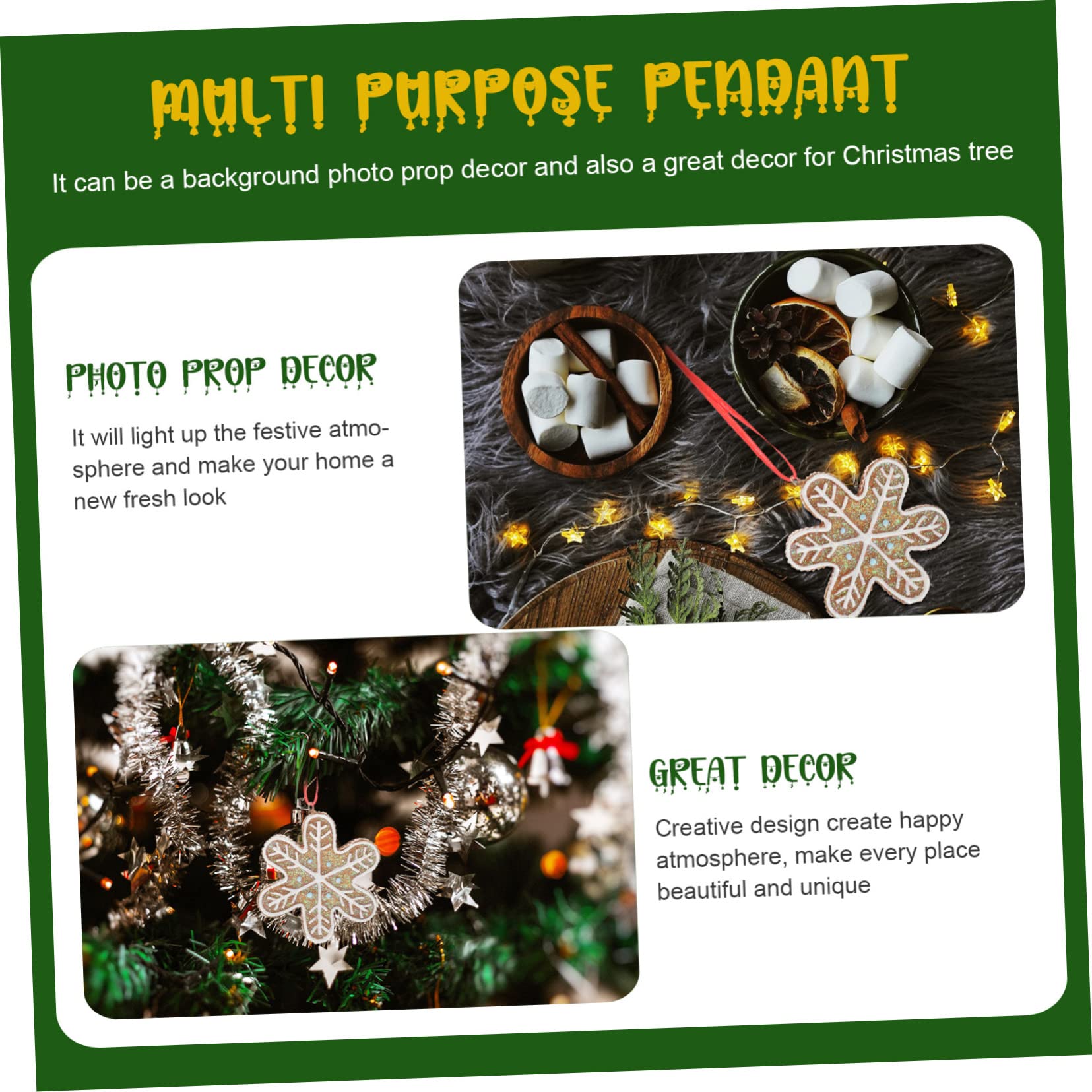 IMIKEYA 4 Stück Christbaumschmuck Weihnachtsbaum Hängende Dekoration Weihnachtsbaum-Lebkuchen Weihnachten Hängende Schneeflocke Lebkuchenplätzchenverzierungen Minifiguren Harz Light Brown
