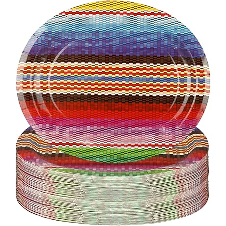 Uiifan 50 PCS Mexican Oval Paper Plates For Authentic Taco Parties