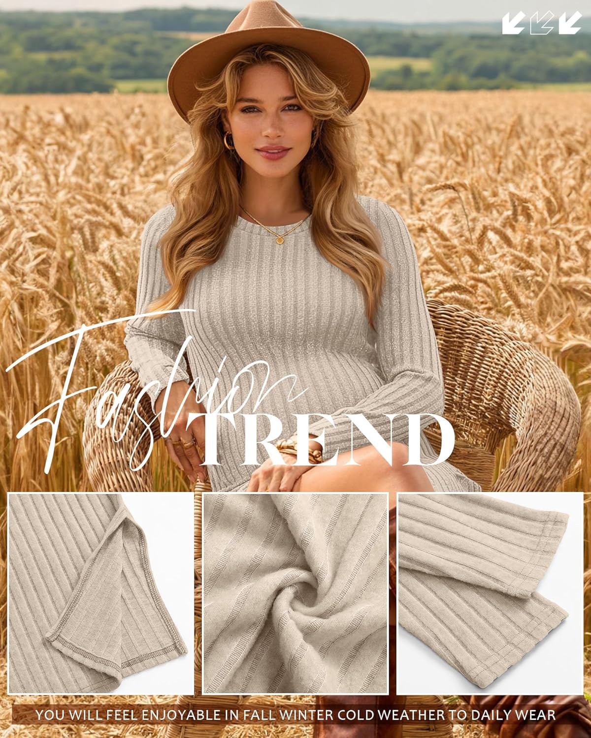 3 Pack Women's Maternity Shirts, Ribbed Long Sleeve Pregnancy Sweaters Knit Split Side Crew Neck Tunic Tees Tops(Black, Apricot, Peacock Blue,Medium) - Image 4