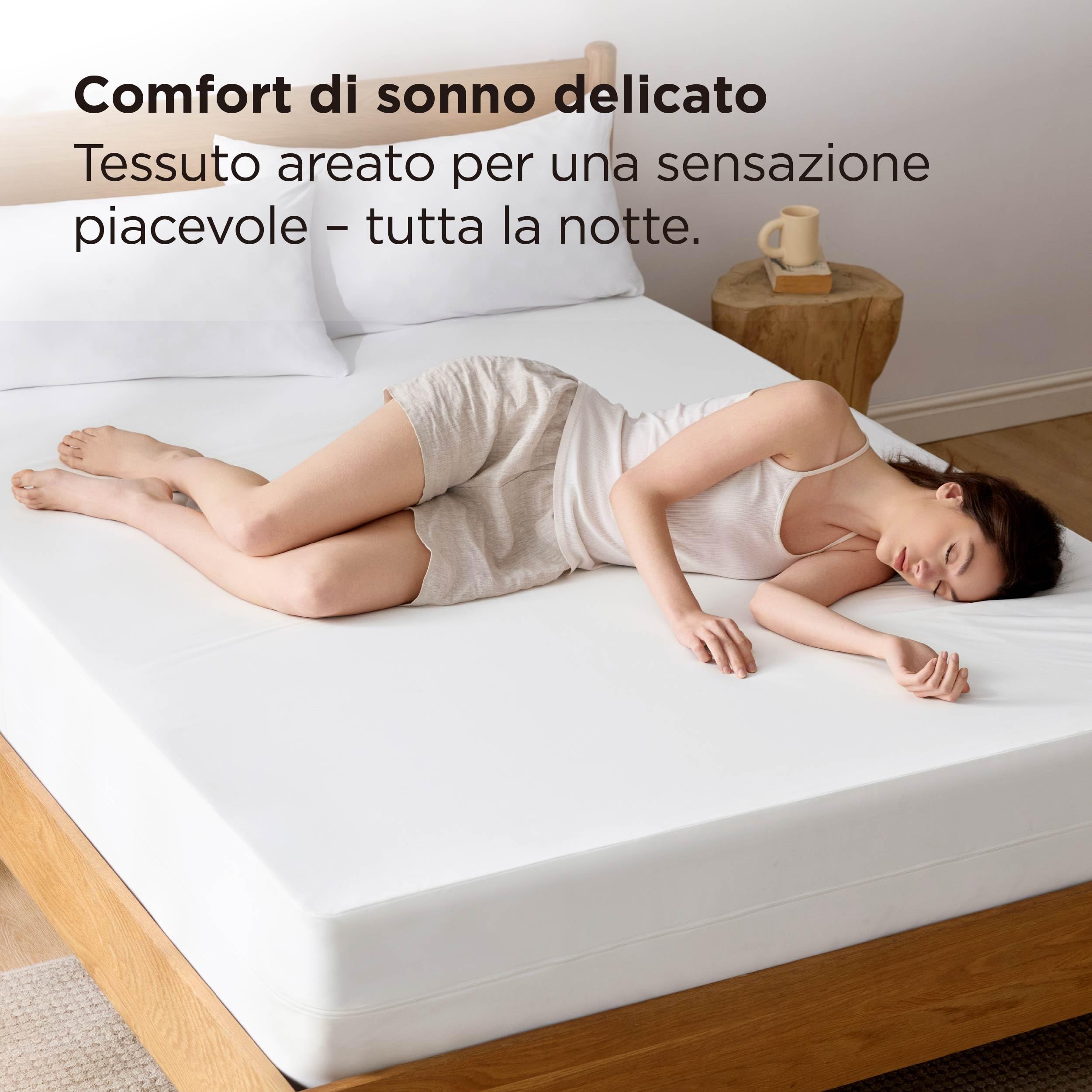 BEDSURE Coprimaterasso 160 x 190 x 30 cm - Protezione Anti Acari e Cimici | Traspirante, Antiscivolo, Lavabile 40°C, Certificato Oeko-Tex, Morbido con Cerniera