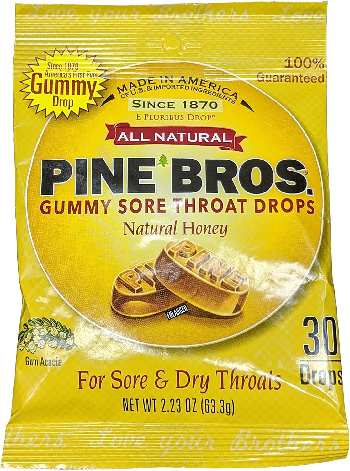 Pine Bros Honey Drops for Adults, Softish Throat Lozenges with Honey for Throat Comfort, Natural Candy Texture, Gluten Free, 30 Count, 3 Pack
