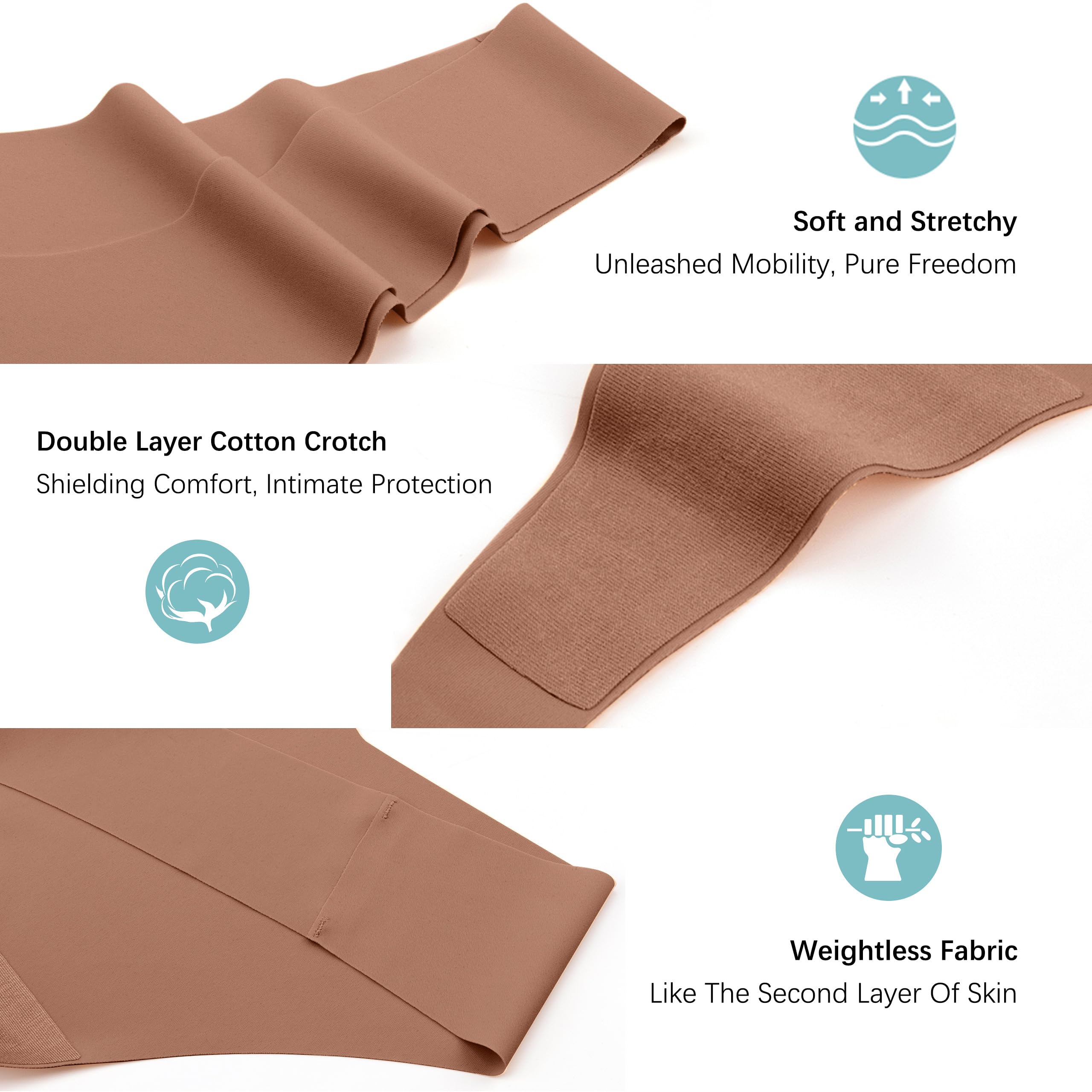 VOENXE Slip Perizoma Donna Senza Cuciture, Tanga A Vita Bassa Mutande Brasiliana,Invisibili Mutandine,Microfibra String Mutanda Biancheria Intimo,Seamless Women Thong Underwear Multipack,Pacco da 5