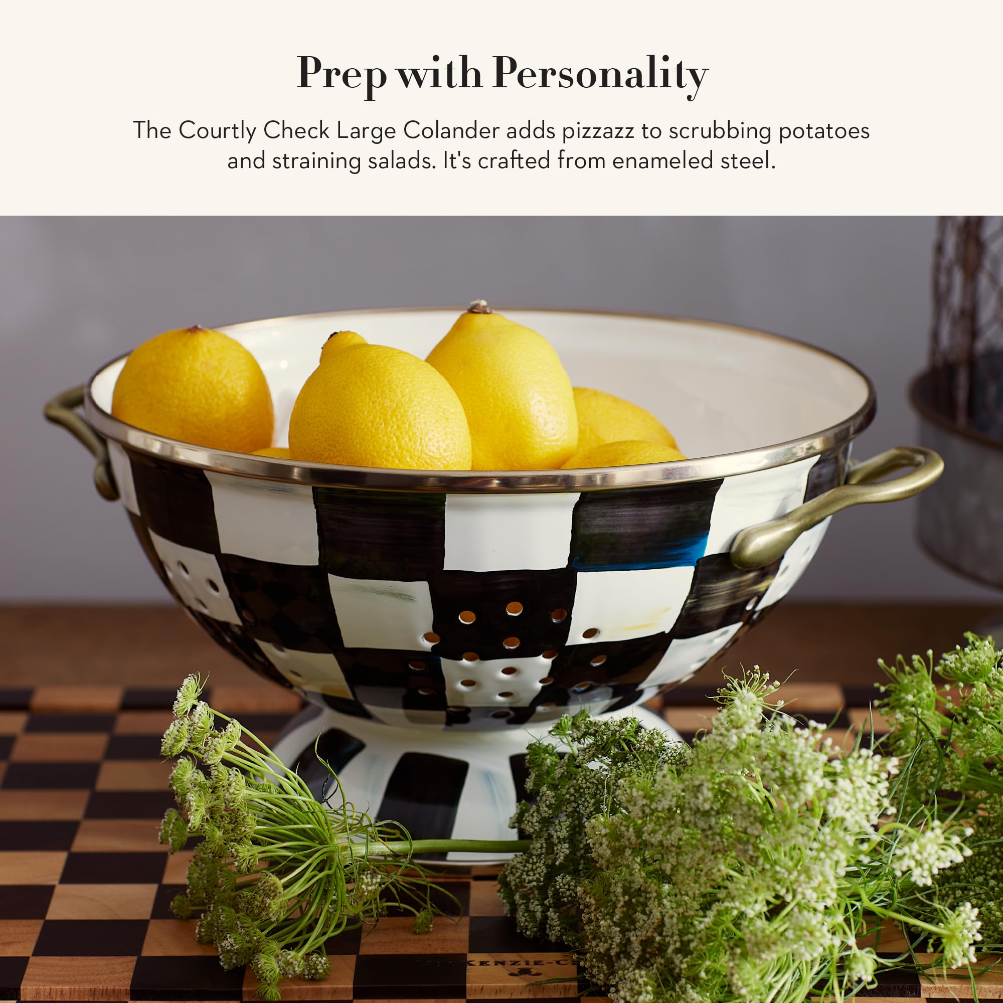 Amazon.com: MACKENZIE-CHILDS Enamel Colander, Decorative Kitchen