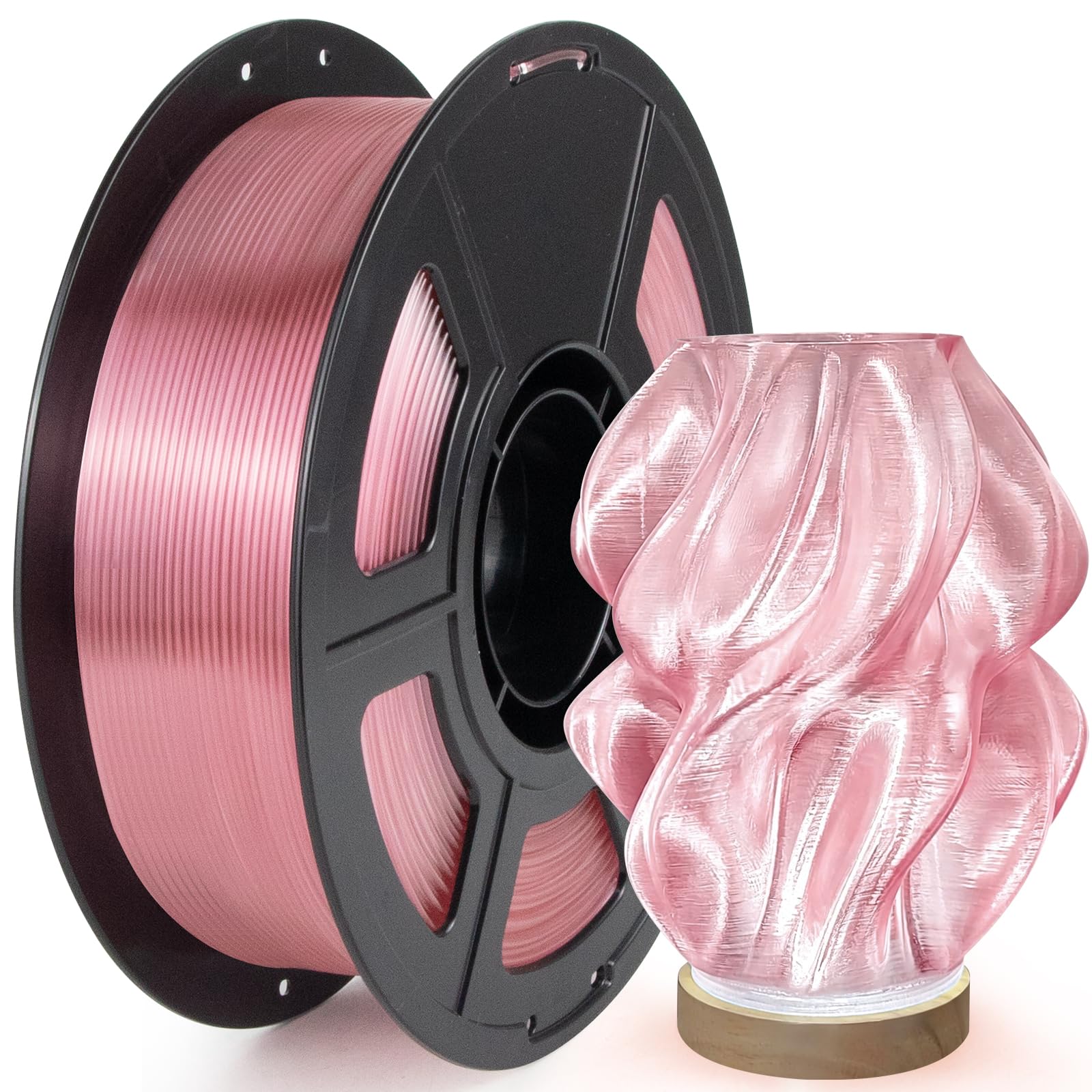 IEMAI PETG Filament 1.75mm, Transparent PETG Hellrosa 1Kg, High Speed 3D Drucker Filament, Maßgenauigkeit +/- 0,02 mm, Geeignet für den Druck von Lampenschirmen Dekorationen