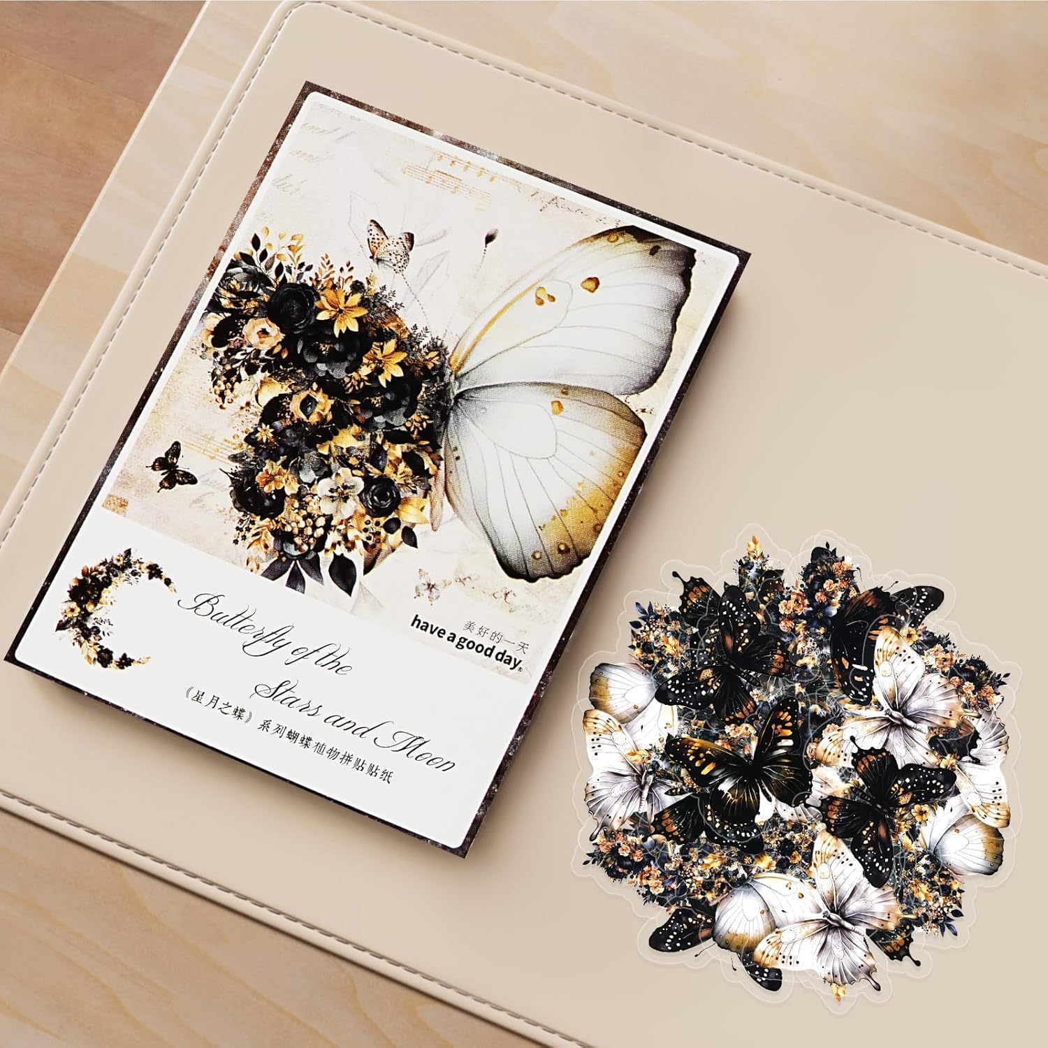 30Pcs Butterfly Decorative Scrapbooking Stamping Vintage Stickeras Retro Craft Self Adhesive Sticker for Stationery,Diary,Card Making