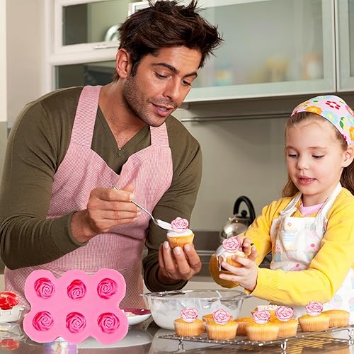 Miniatura 4 de HAIJSEVR Molde de silicona de 6 cavidades para hacer caramelos, gelatina de chocolate, pastel de chocolate, jabón para hornear, molde de silicona de