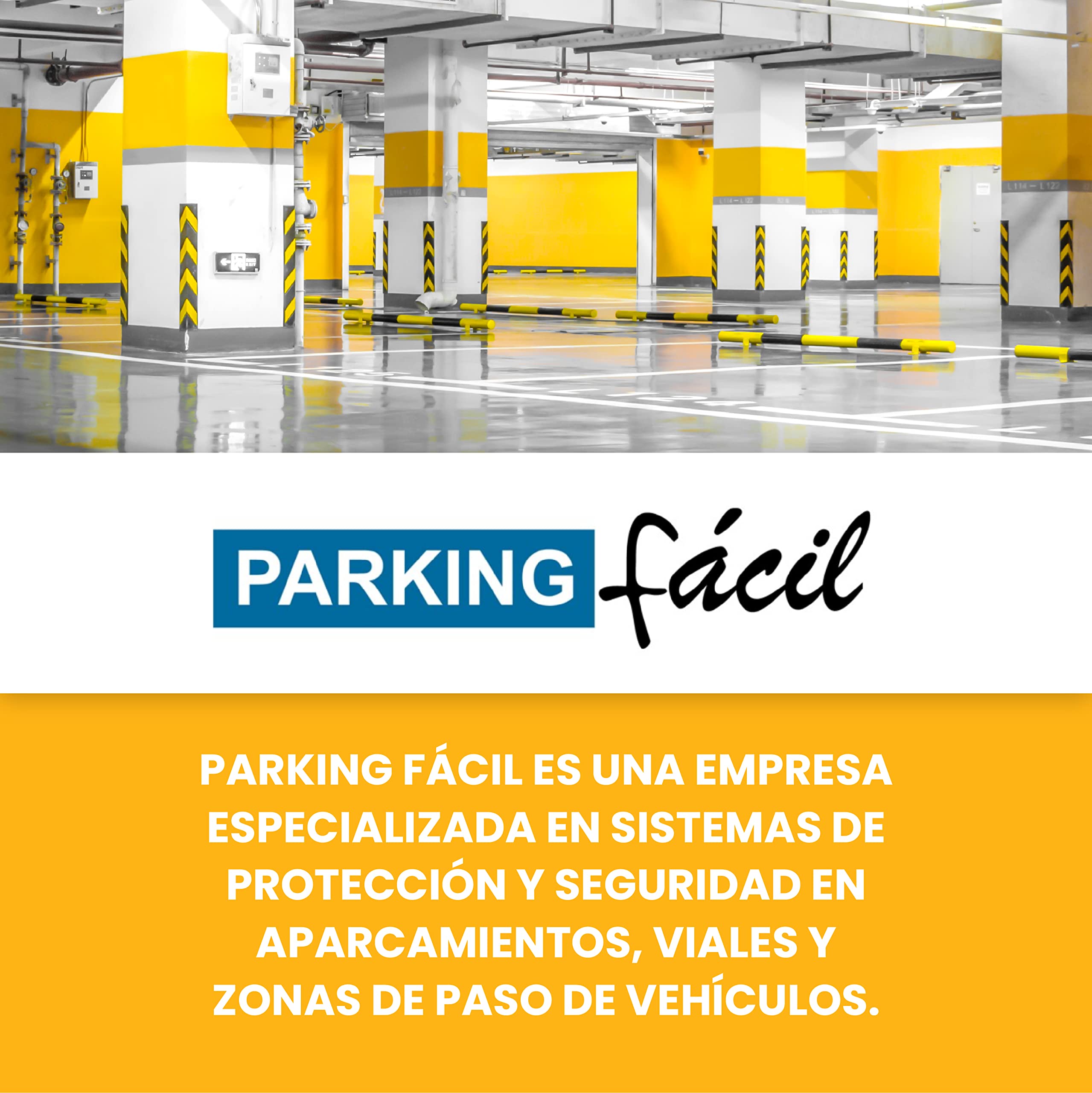 PARKING FACIL | Hito Cilíndrico H-75 con Base en Color Verde con Bandas Reflectantes | Elemento de Seguridad Vial para Carreteras, Parking, Garajes | Tornillería Incluida | Tamaño: 75 cm |