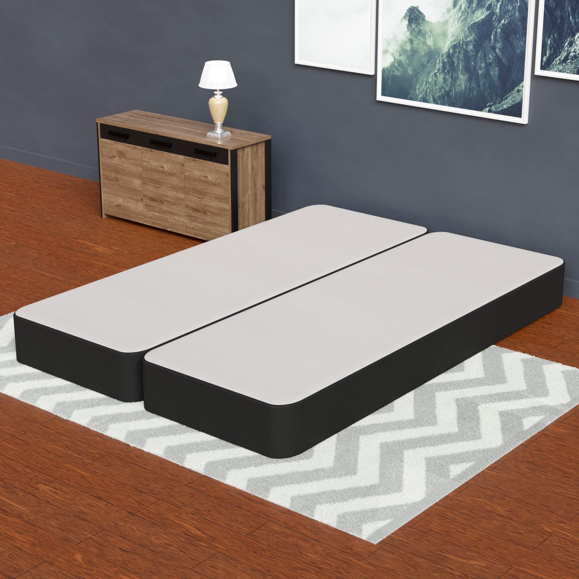 Zutan Split Wood Fully Assembled Traditional Box Spring/Foundation for Mattress, Full, Black