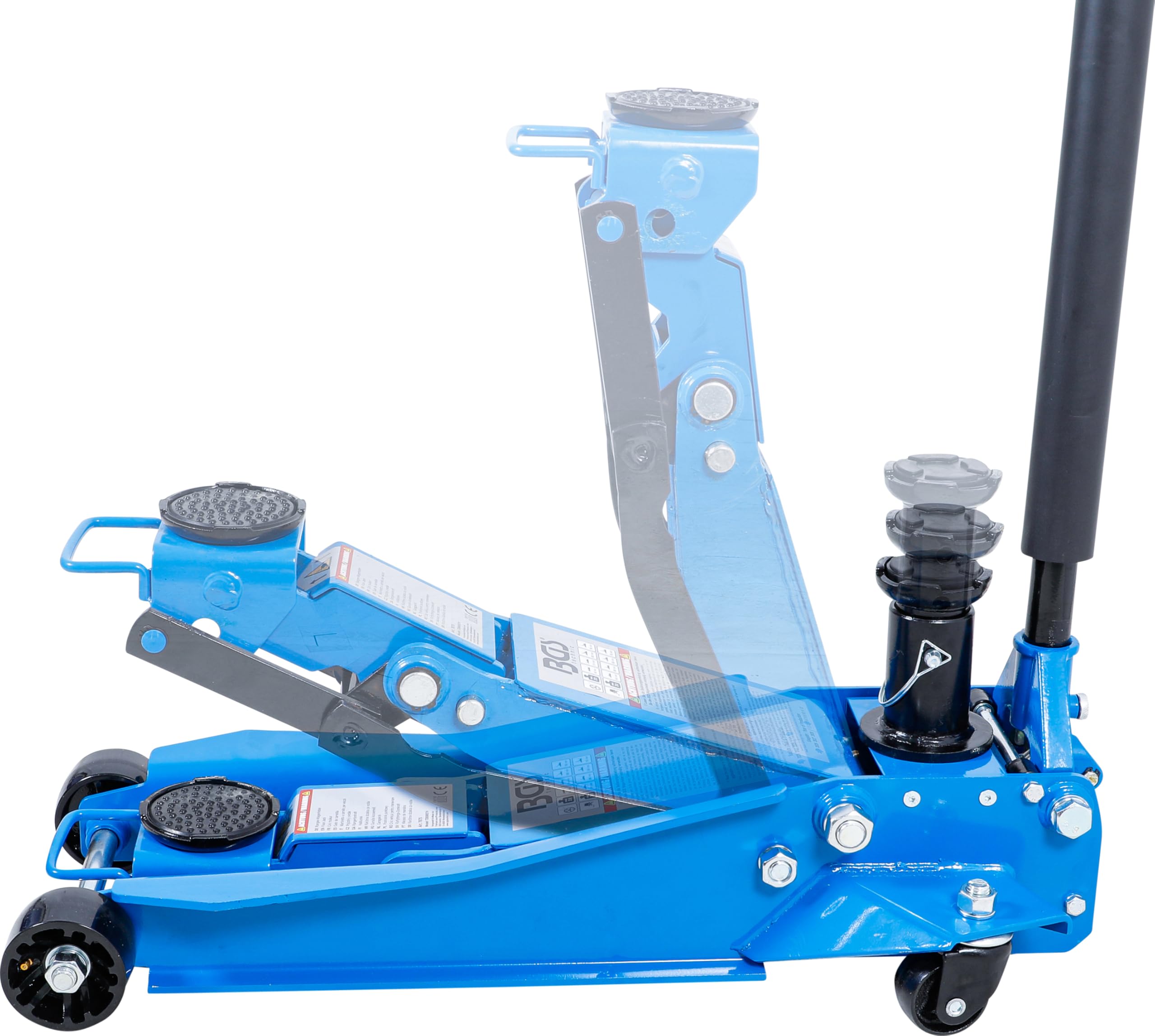 BGS 7875 | Rangier-Wagenheber hydraulisch | 2 t / 3 t | 98-765 mm | Pkw, SUV und Kleintransporter | Doppelhubkolben-Mechanik | Hebellänge 1250 mm | Stahl | Hubteller Ø 98 / 80 mm