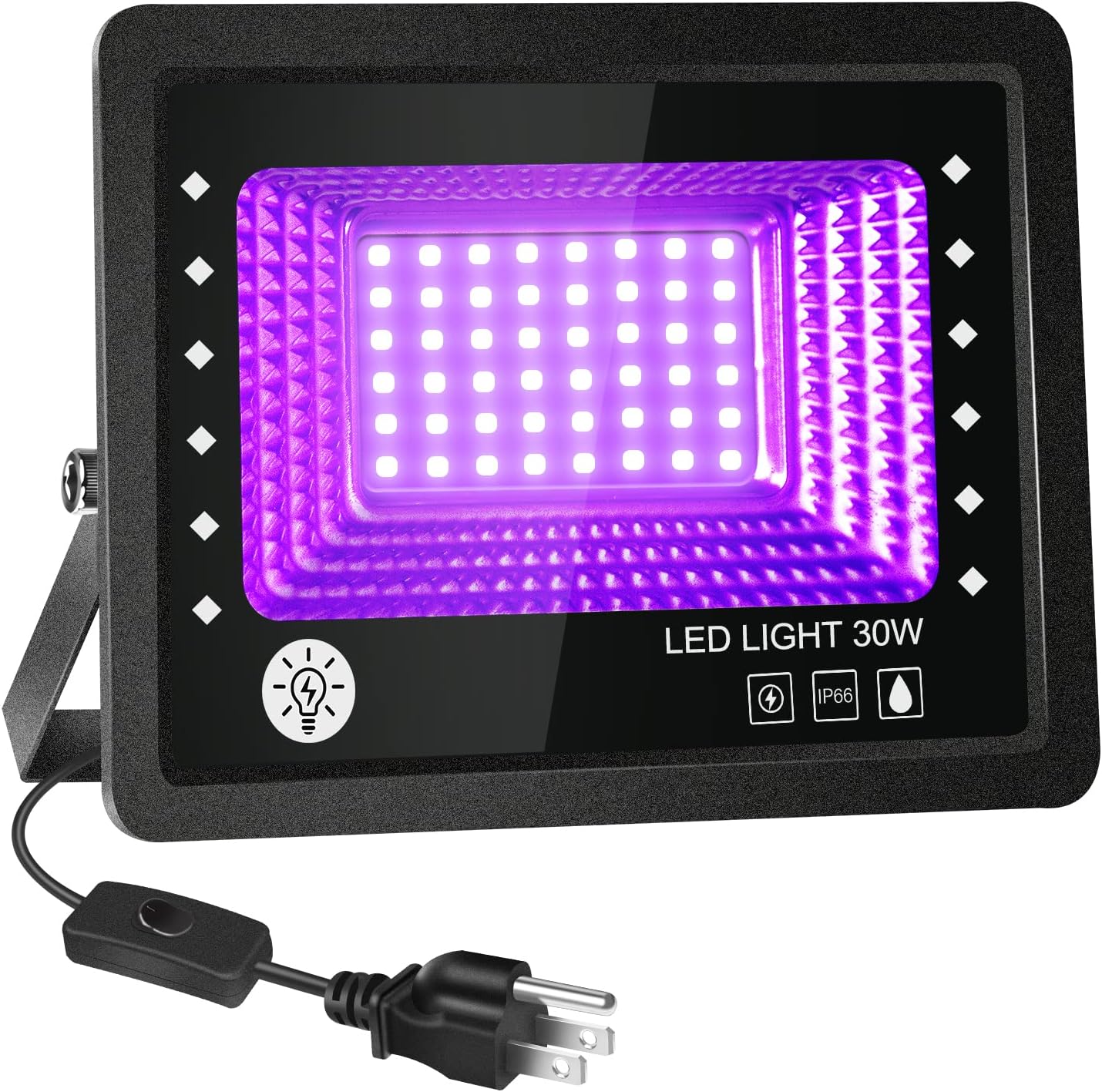 Black Light, Remon 50W UV LED Black Lights for Glow Party with IP66 Waterproof, US Plug, Outdoor Blacklight for Halloween, Party, Stage Lighting, Body Paint, Aquarium, Fluorescent Poster Decor