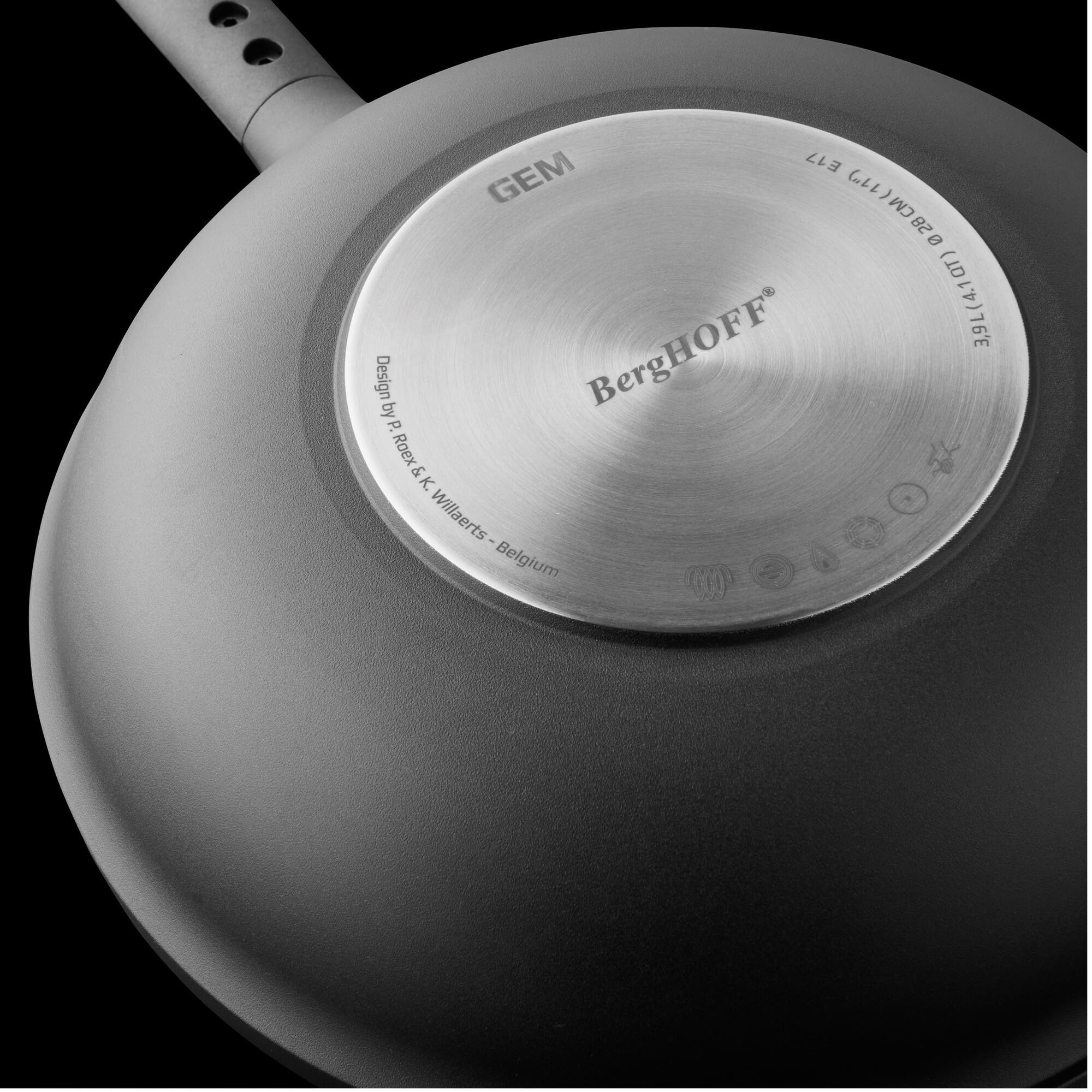 Padella Antiaderente BergHOFF GEM In Alluminio Pressofuso Da 10 34 Qt Maniglia Staccabile Stay Cool Coperchio In Vetro Rivestimento Ferno Gre~p116033475