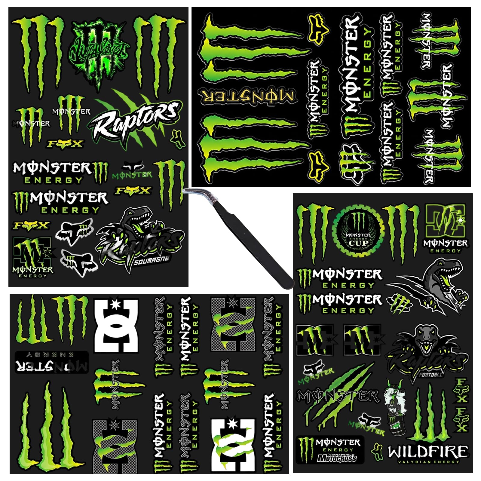 5 PCS Sticker Set with Tweezers, Bold Themed Decals for Helmets and Skateboards, Graphic Style Motorbike Stickers, Durable Decal Collection for Tool Boxes and Bikes