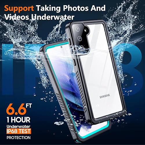 Miniatura 2 de Funda diseñada para Samsung Galaxy S21, protector de pantalla y lente incorporados impermeable, protección de alta resistencia, militar, a prueba de