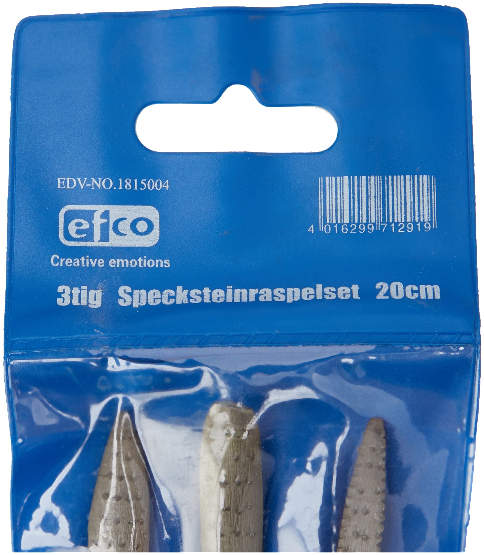 EFCO - Set di 3 raspe a estremità doppia, 20 cm