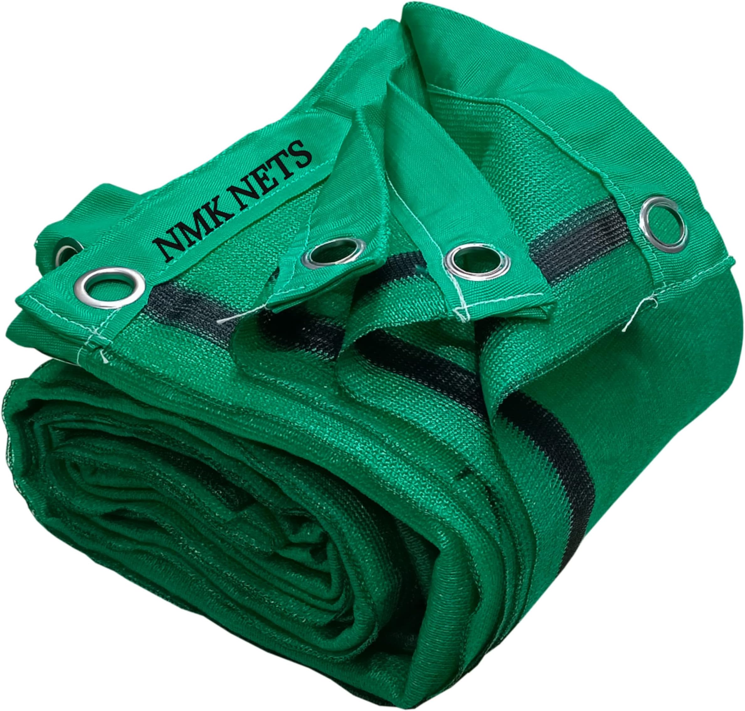 NMK NETS Shade Net 90% UV Protected for terrece Garden, Green House, Balcony and Gardening with All Four Side Eyelets (8 ft x 10 ft / 2.5 m x 3 m, Green)