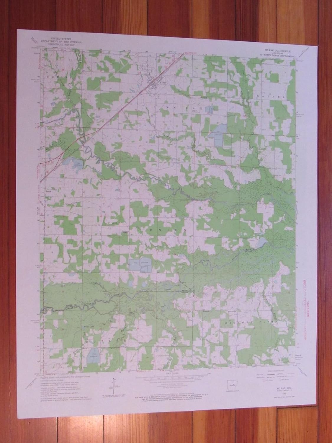 McRae Arkansas 1964 Original Vintage USGS Topo Map