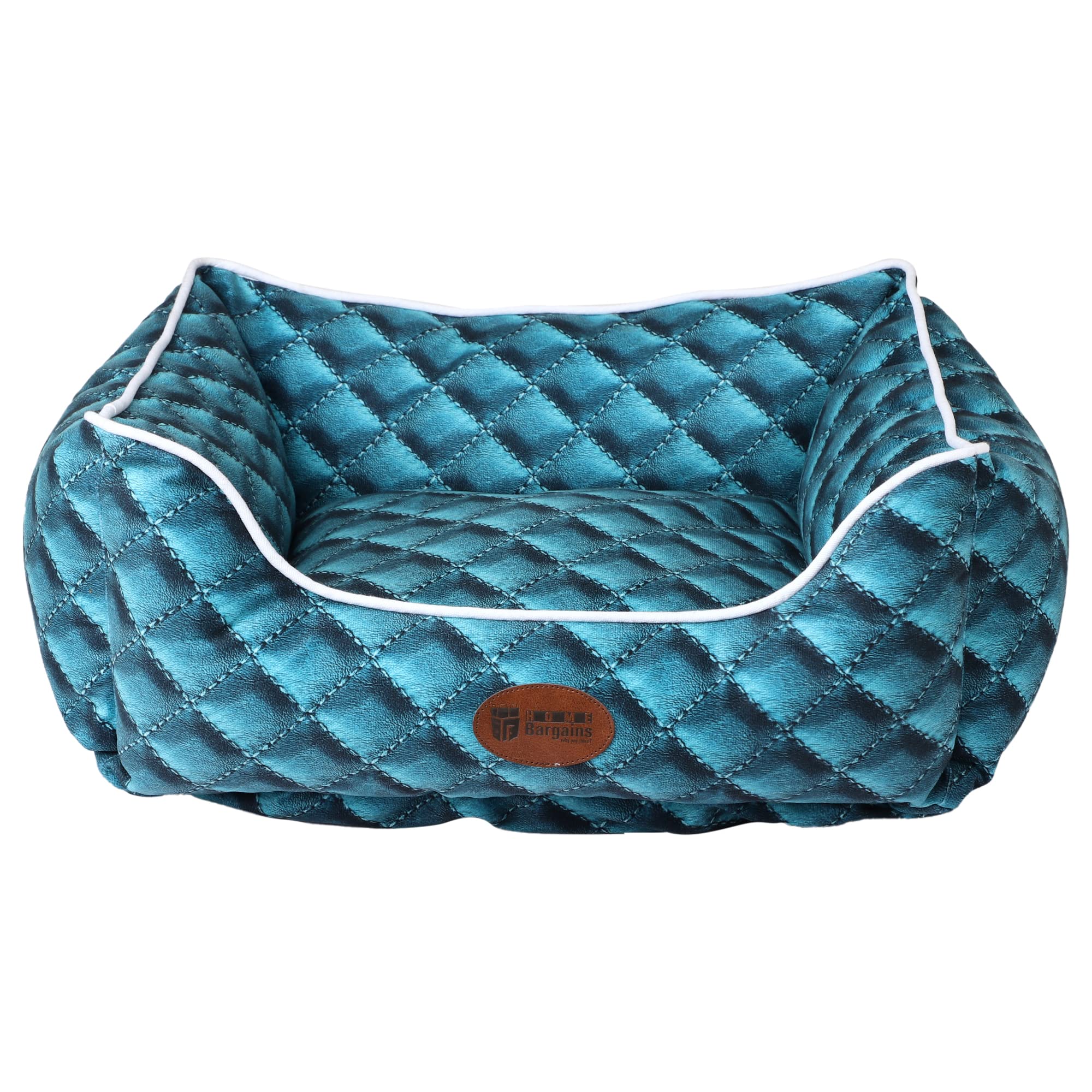 HOME BARGAINS Ultra Soft Polyester Pet Bed for with Super Soft Polyester Fiber Fill on Seat and Inner Wall | for Cats, Dog, Puppy and Kitty | Blue, XS