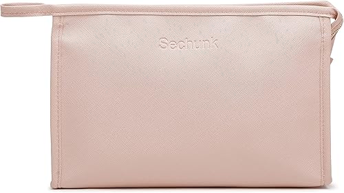 Sechunk Organizador de cosméticos para botellas verticalmente capa superior para pinceles delineador de ojos rosado