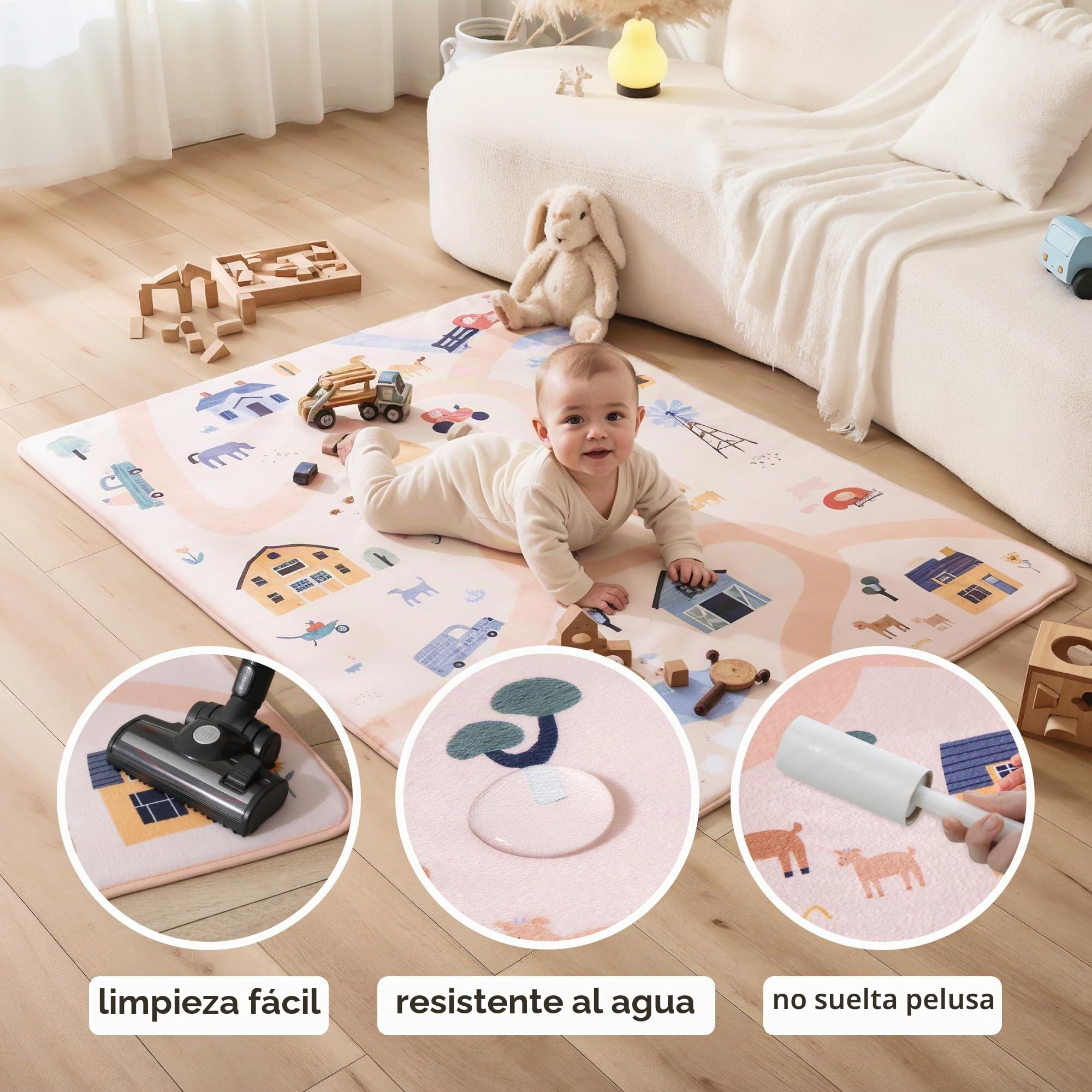 Hakuna Matte Colchoneta Manta Juegos Bebe 160x120x1,5cm, Granja | Tapete Infantil con Memory Foam Manta de Juegos Bebe Antideslizante, Tatami Bebe, Suelos Infantiles