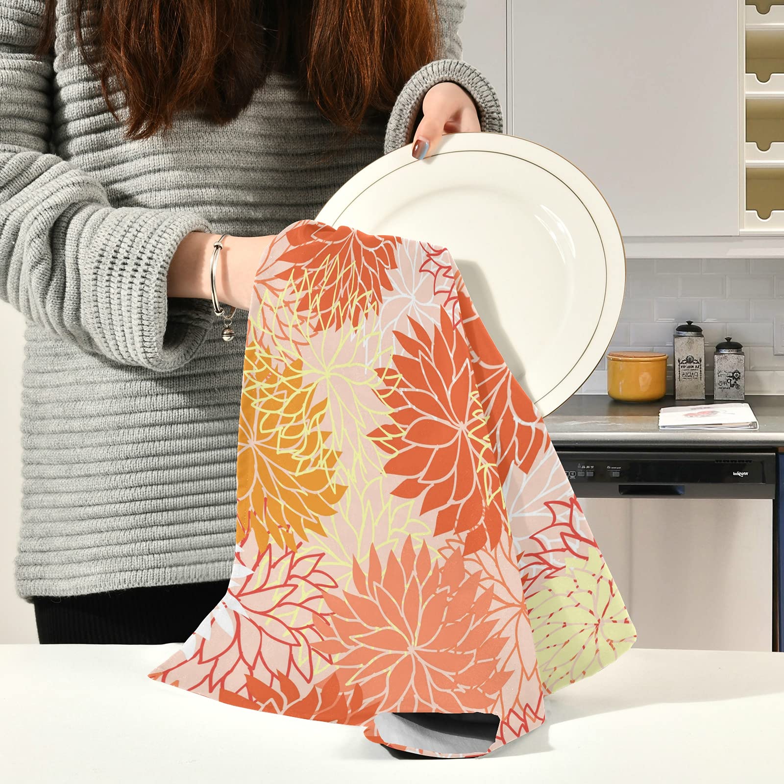 Kiteny Lot De 12 Torchons De Cuisine De Qualité Supérieure, Torchons