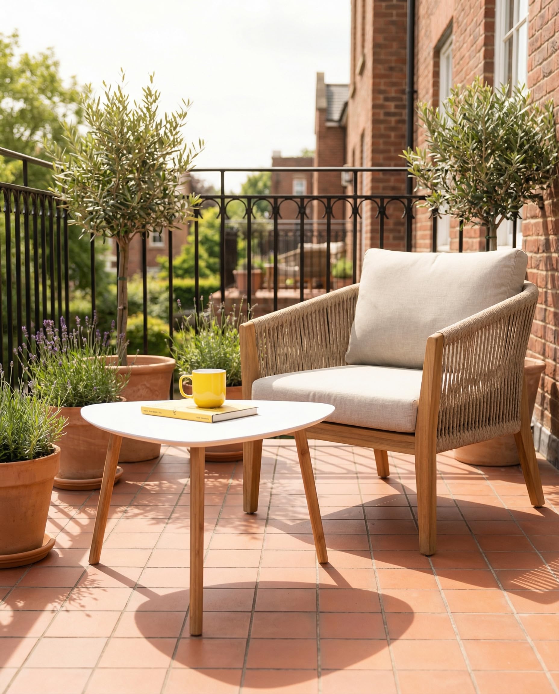 Malme Outdoor Side Table for Balcony & Patio in Choice of Colours and Sizes (White, Extra Large)