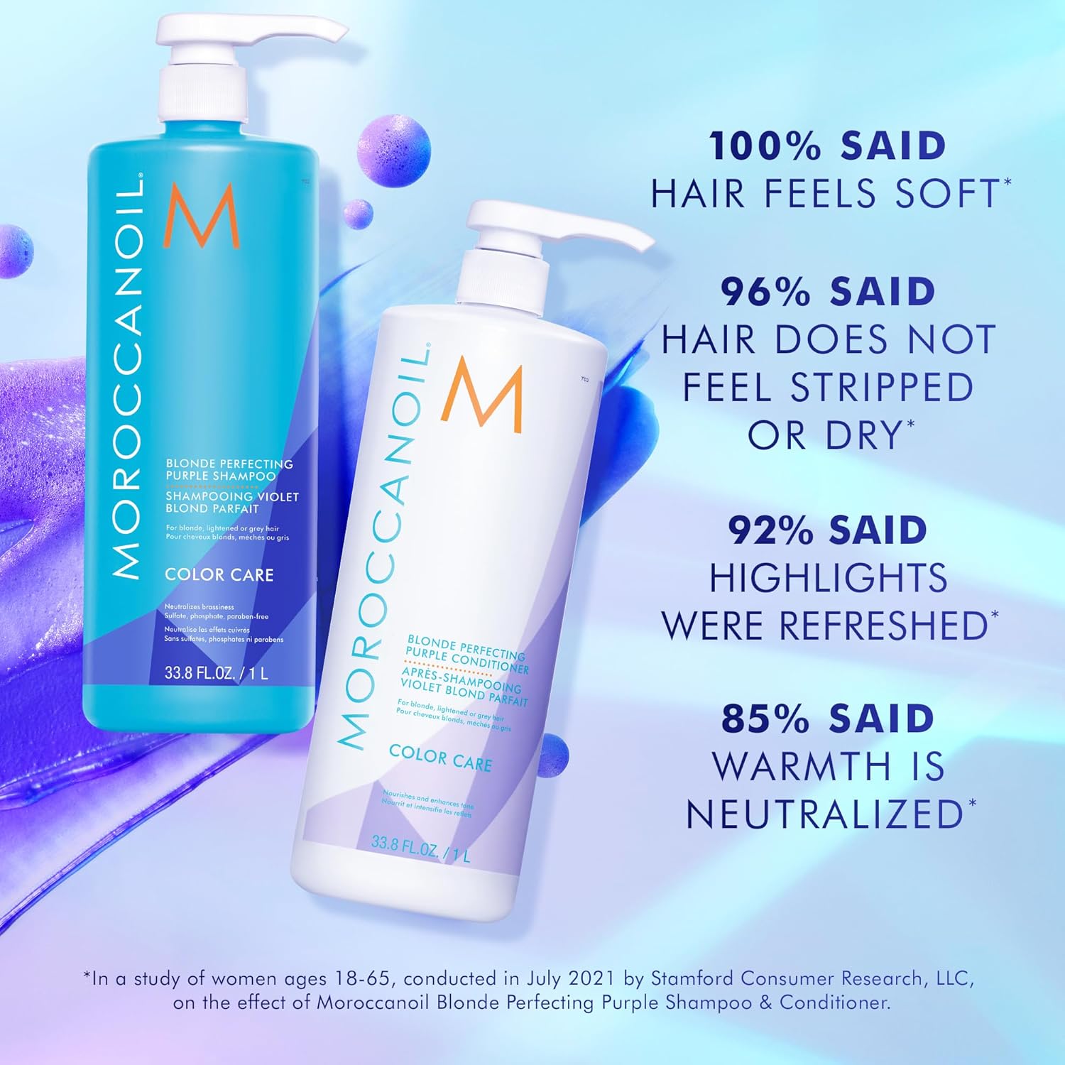 Moroccanoil Blonde Perfecting Purple Shampoo And Conditioner Bundle