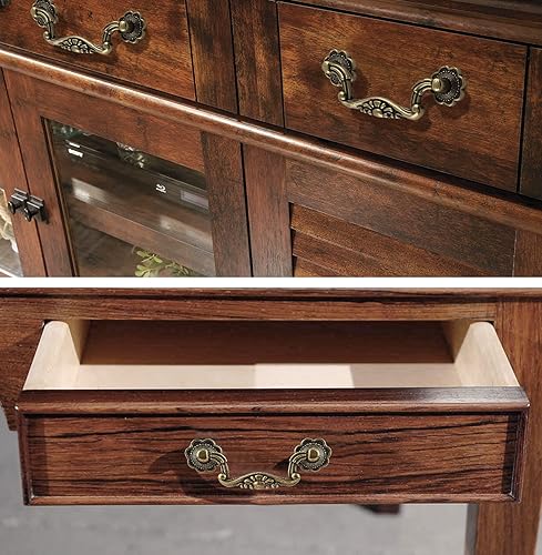 Miniatura 5 de Uenhoy 6 tiradores vintage de 3 pulgadas, tiradores de cajón de bronce antiguo (espacio de agujeros de 3 pulgadas, 4 pulgadas de longitud total)