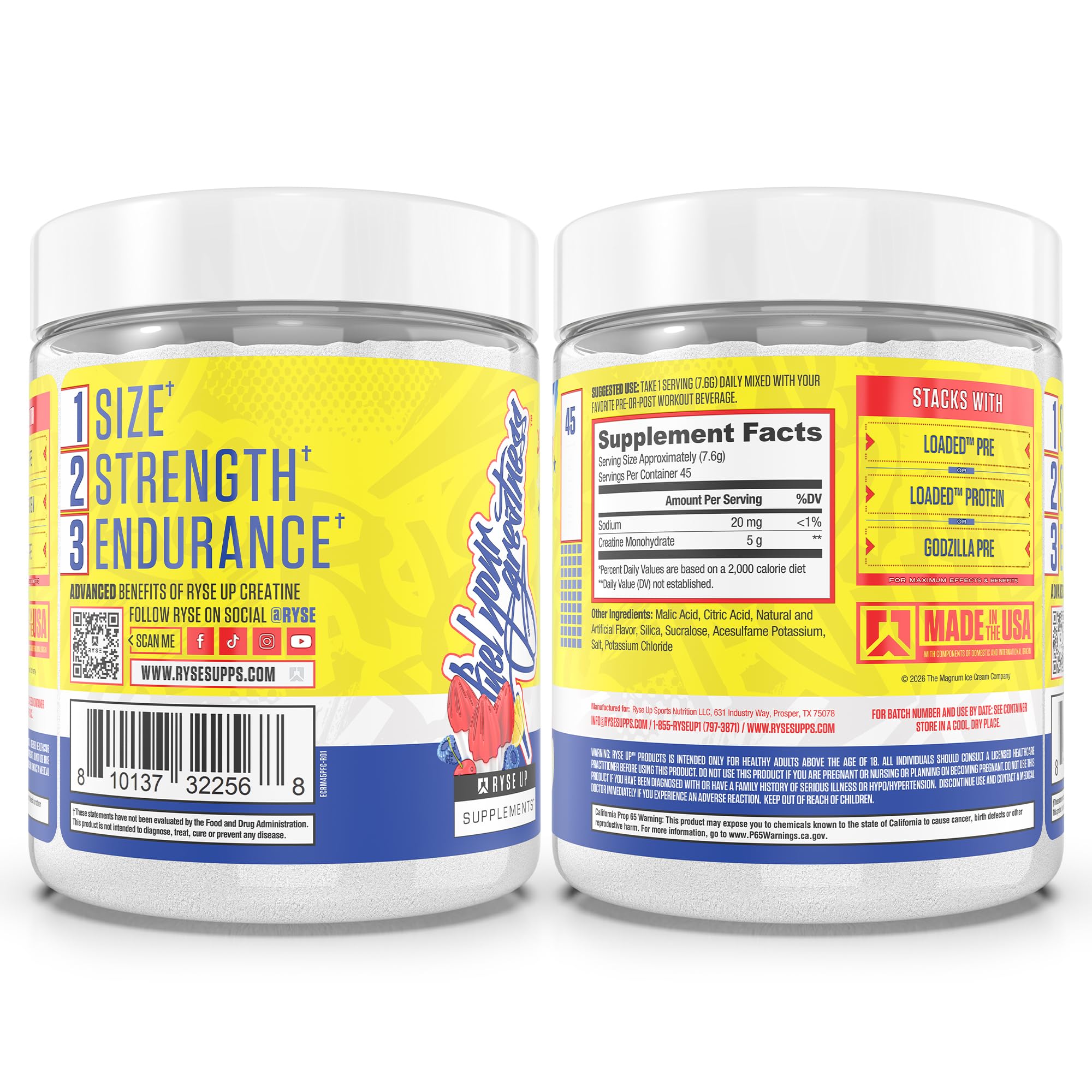 Ryse Creatine Monohydrate Powder - Popsicle Firecracker - Supports Men & Women Lean Muscle Growth, Strength, Power, and Endurance - Helps Reduce Fatigue and Improve Workout Recovery - 45 Servings — Amazon image 6
