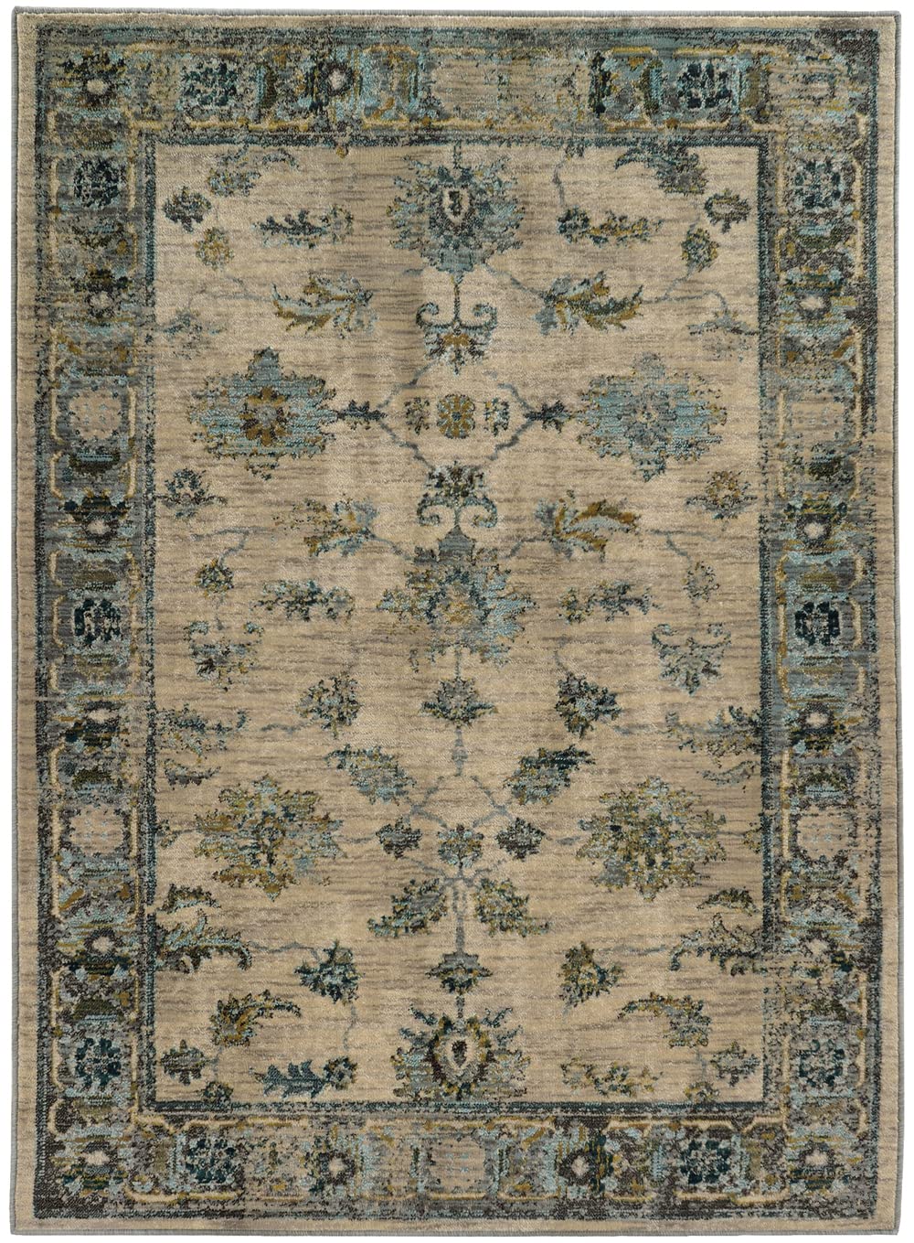Sphinx Sedona Area Rug 5171C Ivory Petals Vines 5' 3" x 7' 6" Rectangle