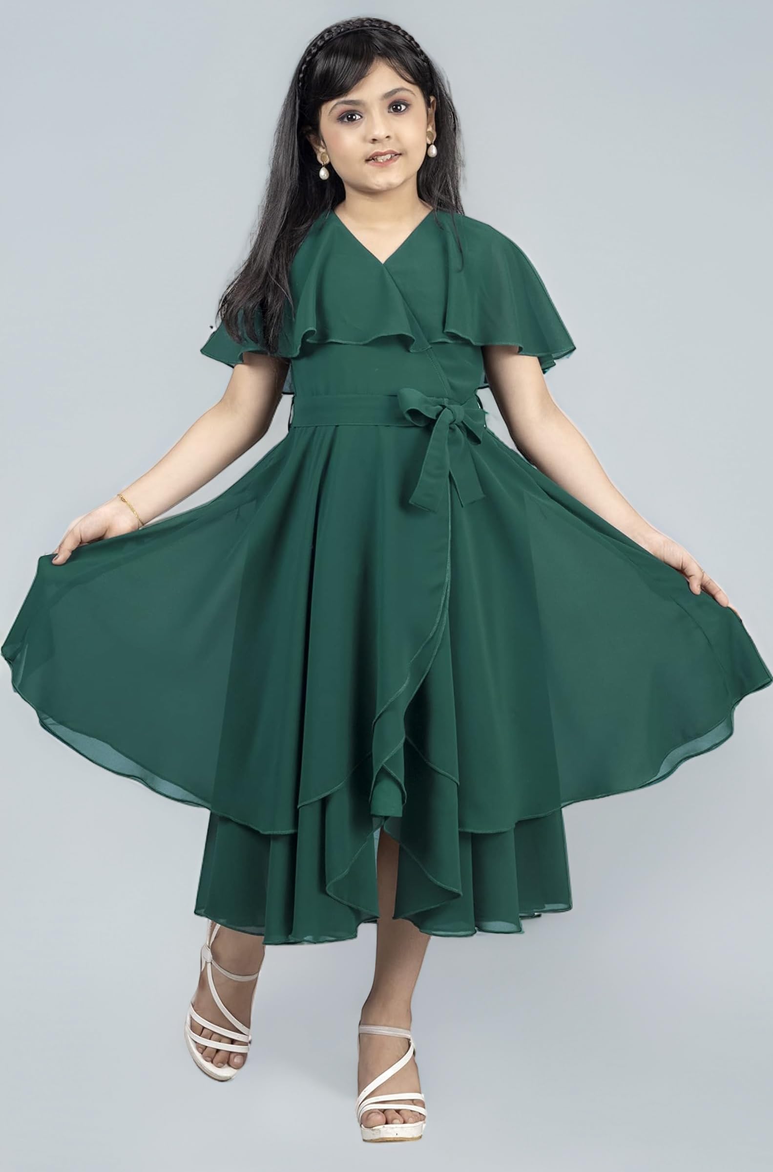Fashion Dream Girl's Fit And Flare Calf Length Dress