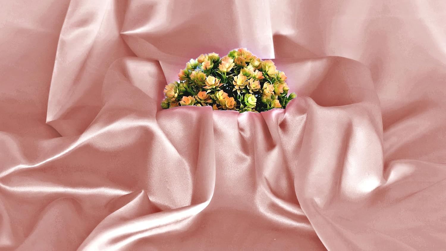 VDS Blush Pink Satin Fabric, 5 Yards Continuous, 45” Wide, Wedding Party Decoration Charmeuse Silky Sateen Bridal Dress DIY Crafts Fashion Scarf Costumes Lining Sewing Backdrop Arch Cloth