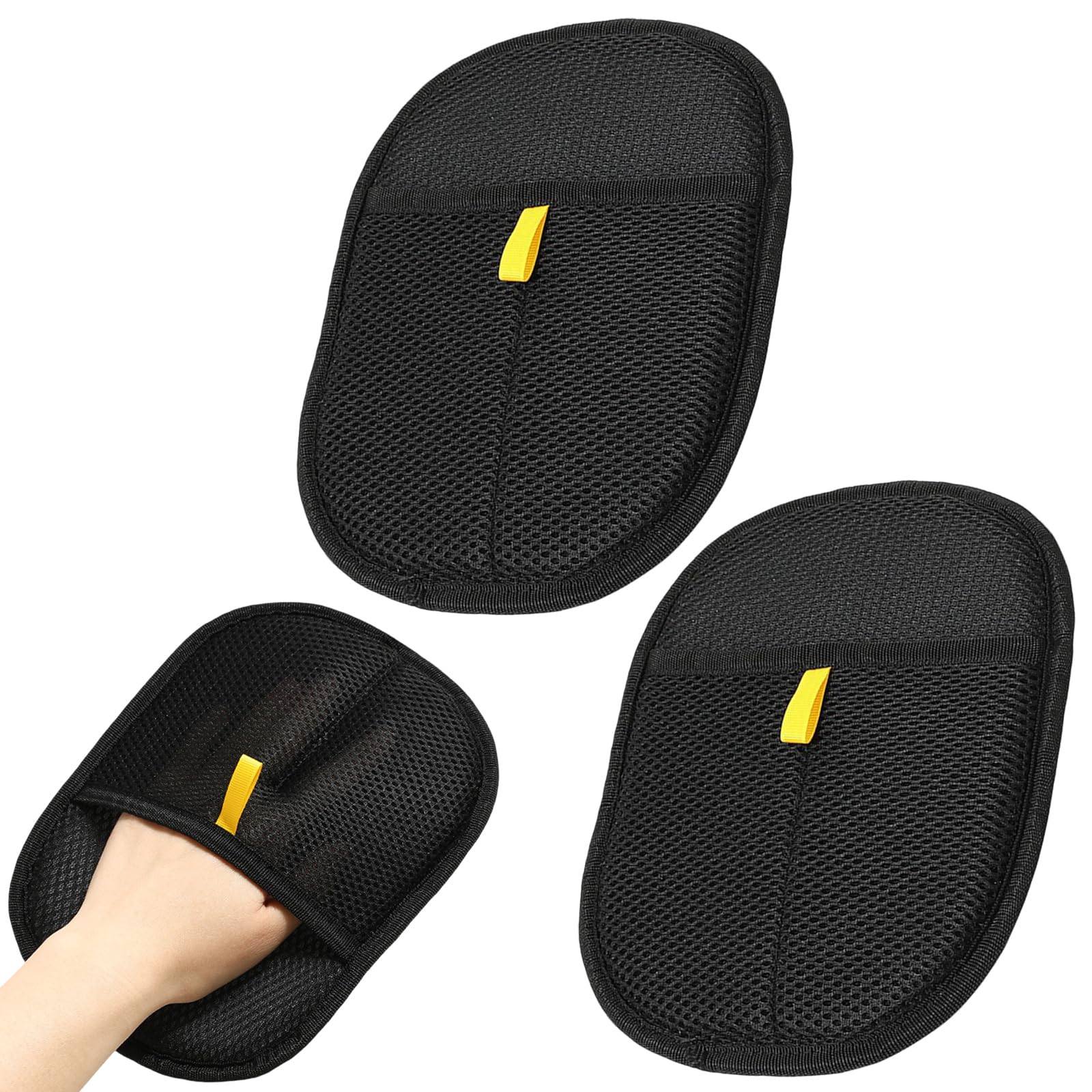 ChainYao 2PCS Double Sided Dog Grooming Gloves for Bathing, Deshedding & Static Removal. Reusable Pet Hair Removal Gloves for Dogs & Cats During Washing.