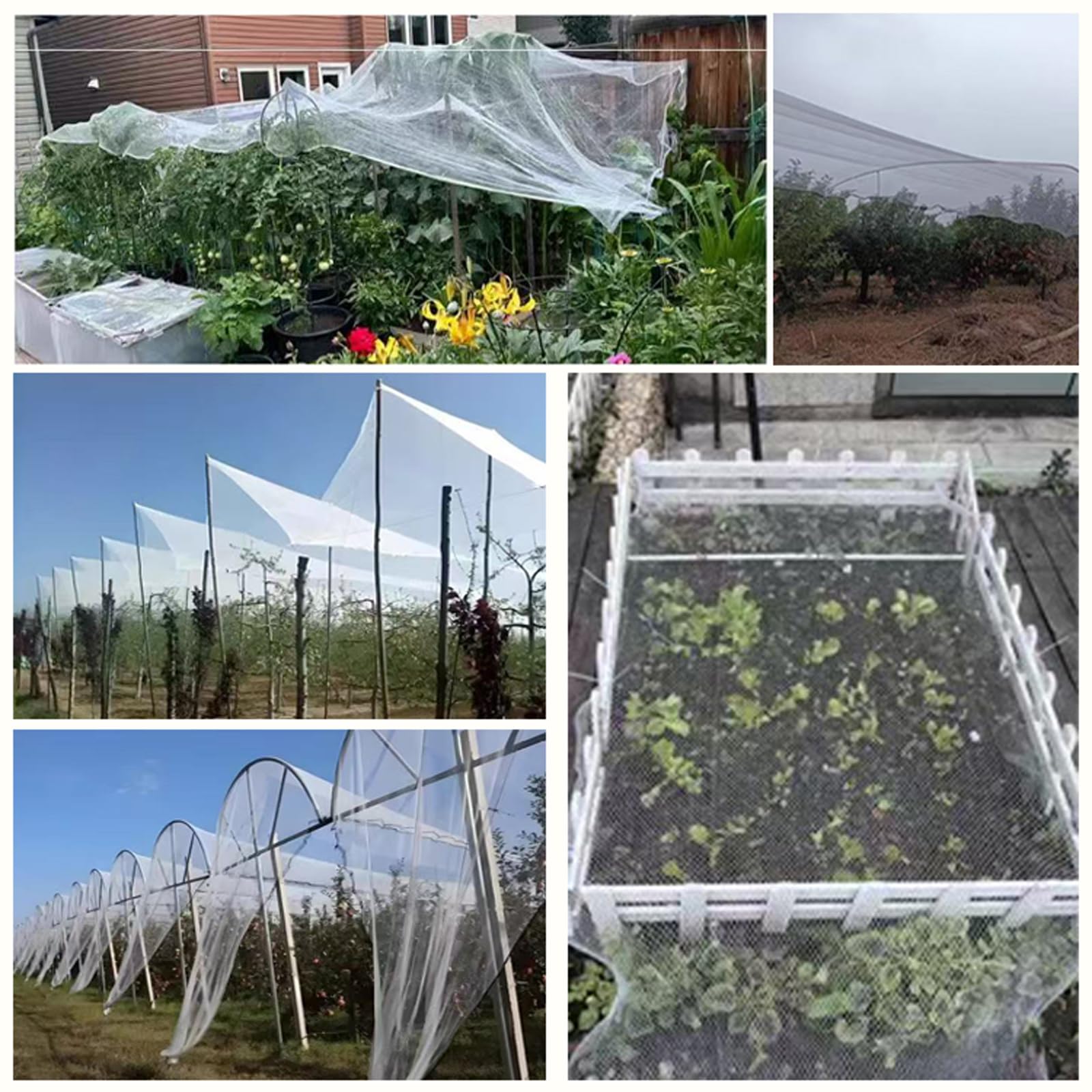 Malla Antipajaros,Malla Antigranizo,Malla Antigranizo para Plantas De JardíN,Red ProteccióN Insectos Huerto Adecuado,Recortable,Fuerte,FáCil De Instalar,para Huertos Y Jardines
