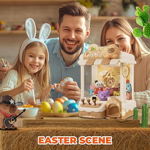 Miniatura 2 de Mini máquina de garras para niños, bonita máquina expendedora Capybara para niñas de 5 a 6 años, dispensador de caramelos con juguete de peluche y