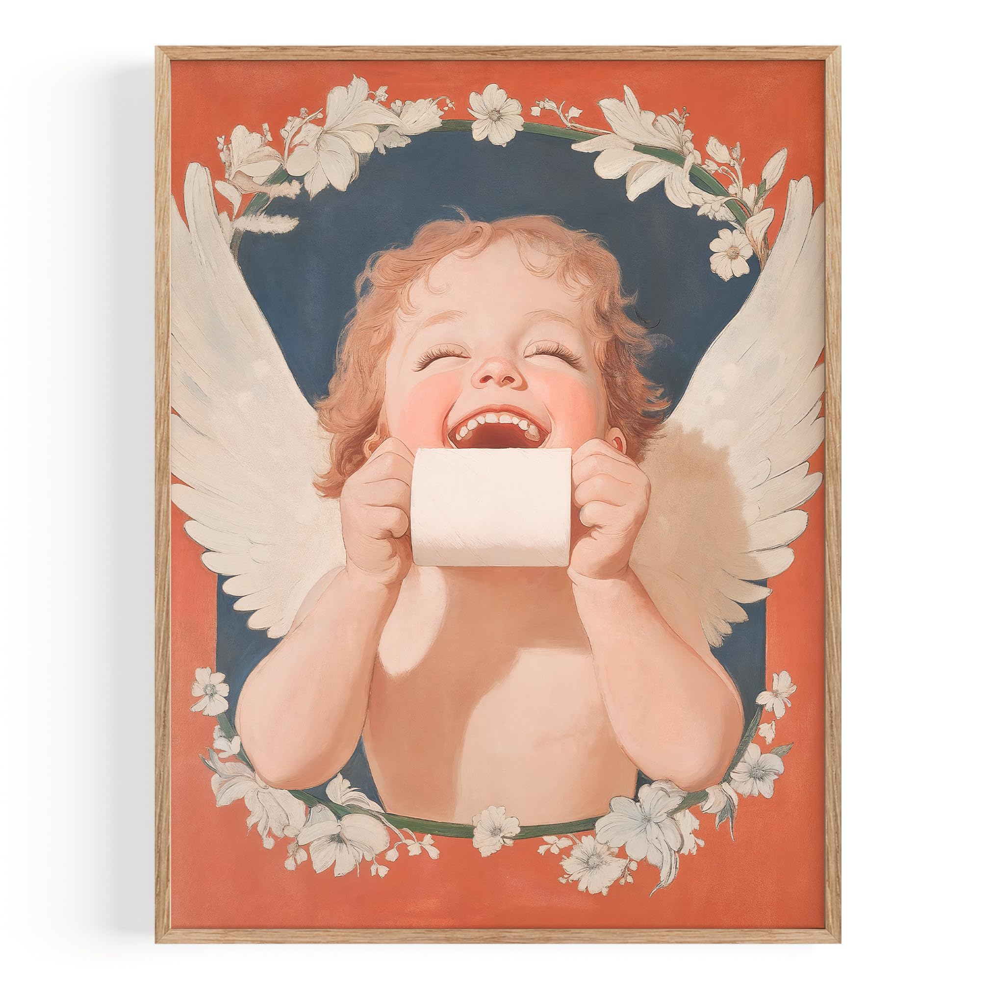OHBIMBA® Cuadro Baño Laminas Decorativas Pared Lavabo Para cuadros decorativos Poster y lienzos decoracion Bide y WC | Con Marco | Tamaño 30x40cm