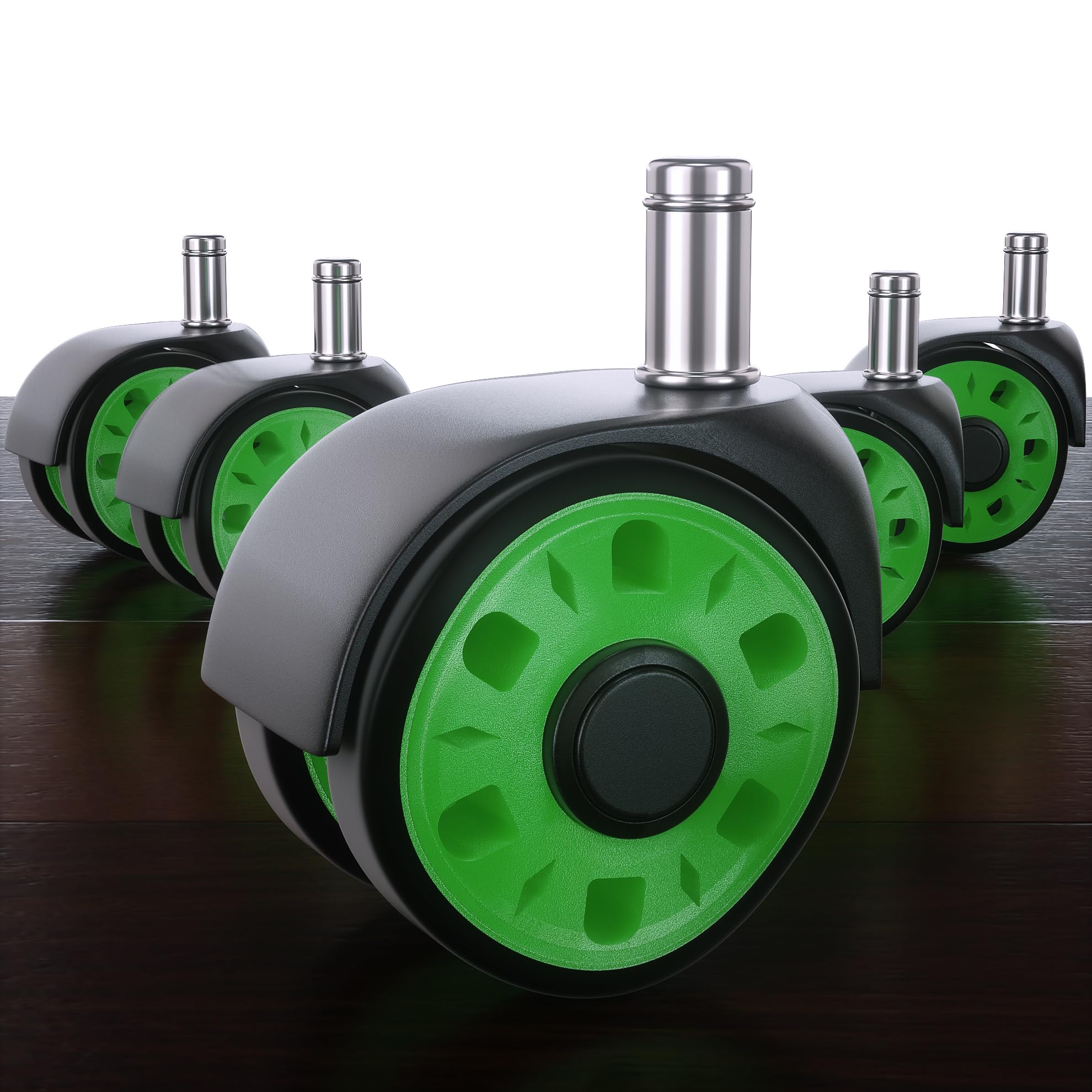 Office Chair Wheels Replacement, 2.5 Inch Heavy Duty Rubber Chair Casters, Wheels for Office Chair Universal Size Smooth Safe Rolling for All Floors Set of 5