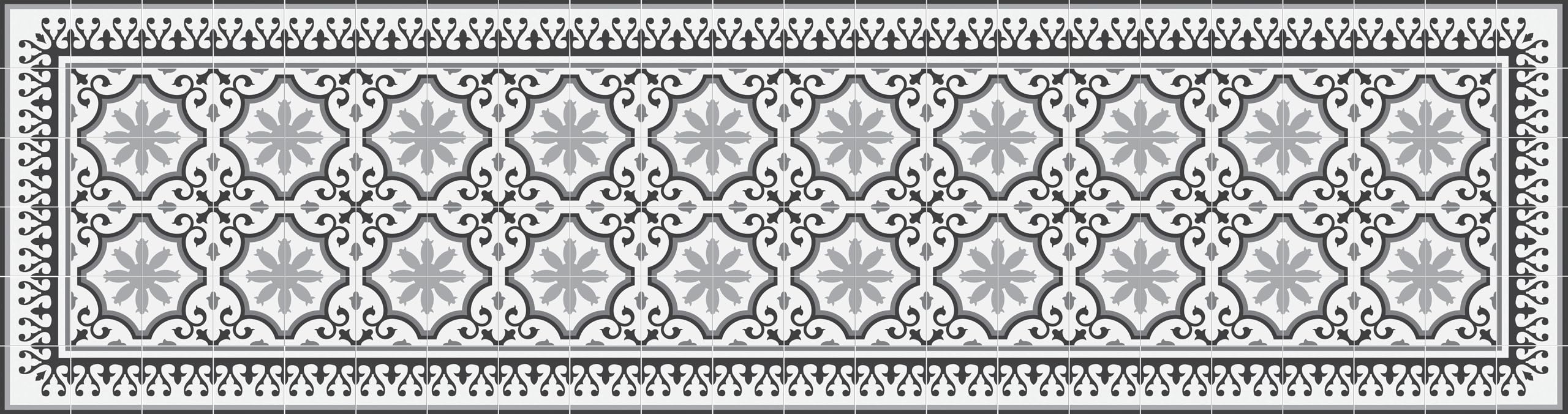 VINILIKO Design | Paryski dywan winylowy 66x250 cm - antypoślizgowy, wodoodporny, zmywalny - różne rozmiary - styl hydrauliczny - dywan winylowy do salonu, kuchni