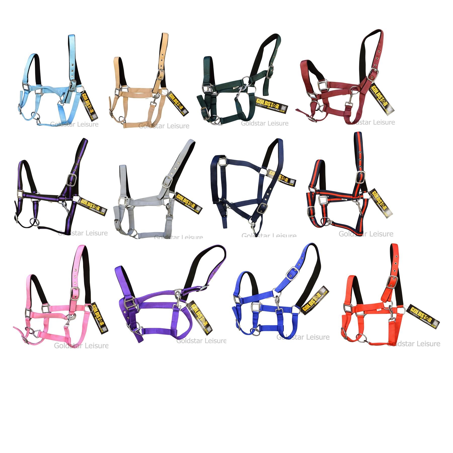 GS Equestrian Padded Cob Head Collar - Bottle Green