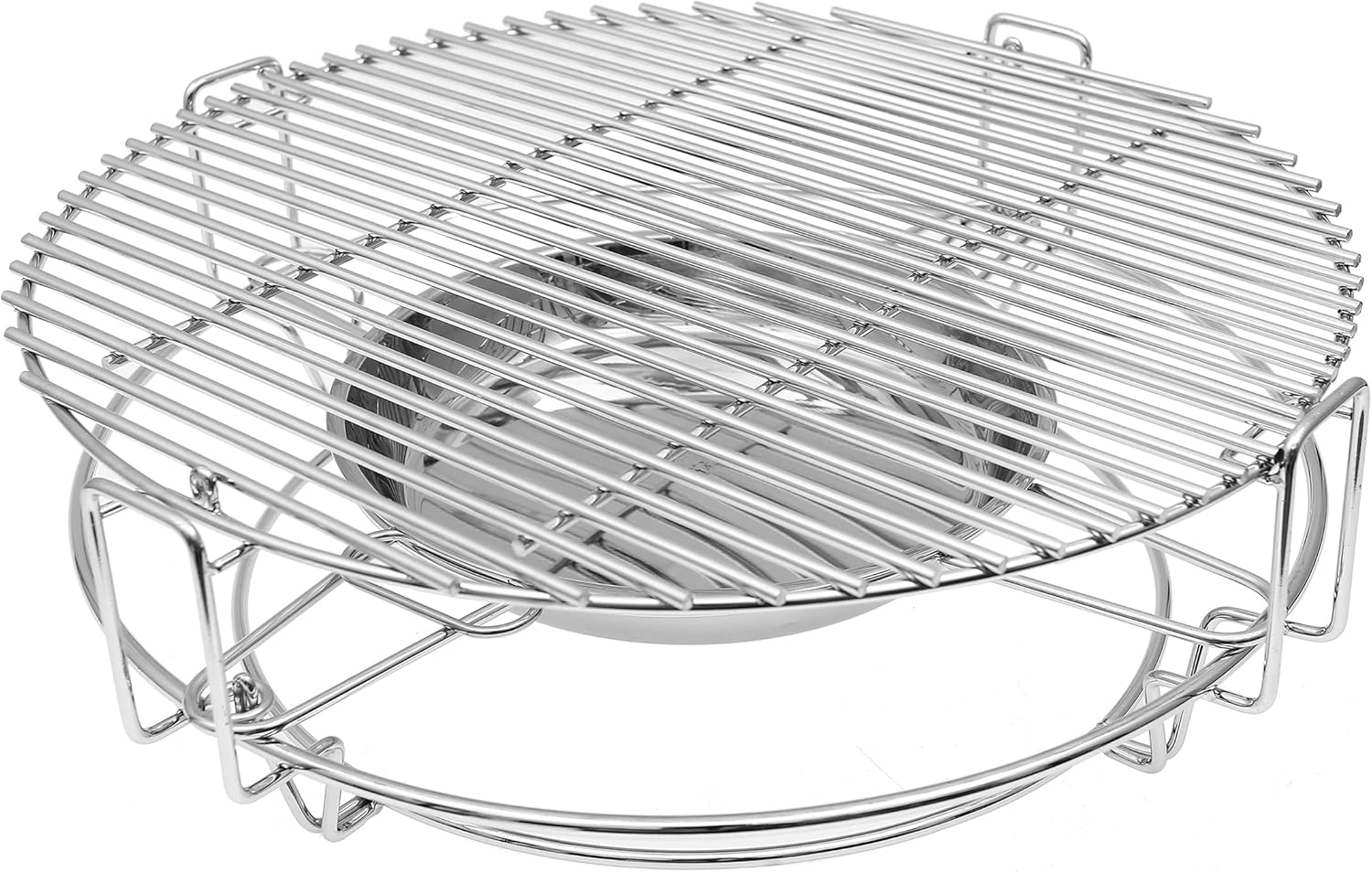 18-inch Round Stainless Steel Cooking System Multi-level Flexible Cooking Racks for Large Big Green Egg, Kamado Joe Classic, Vision Ceramic Grills