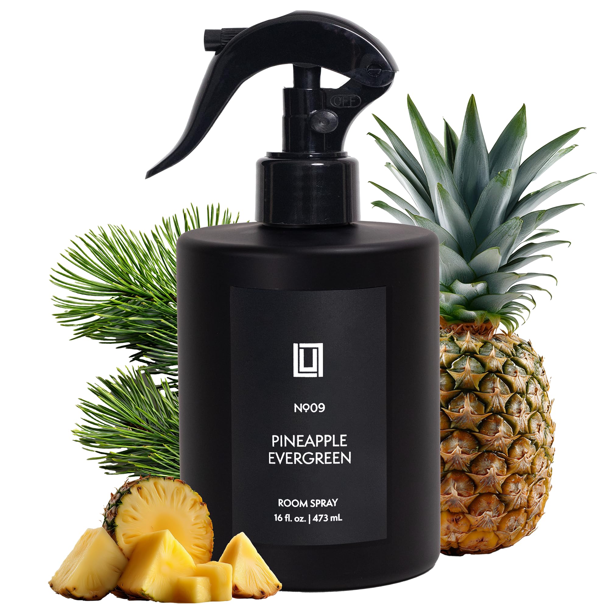 Lulu Candles | Pineapple Evergreen | Luxury Room Spray | Fine Mist Air Freshener| Aromatherapy Odor Eliminator | 16 Fl. Oz.