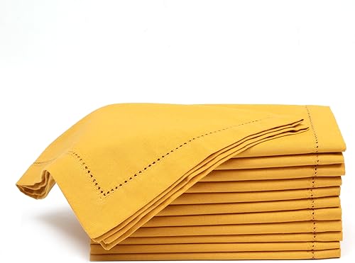 Miniatura 24 de Lightnpro - Juego de 6 servilletas de algodón con dobladillo blanco de 18 x 18 pulgadas, suaves y lavables, elegantes servilletas de mesa