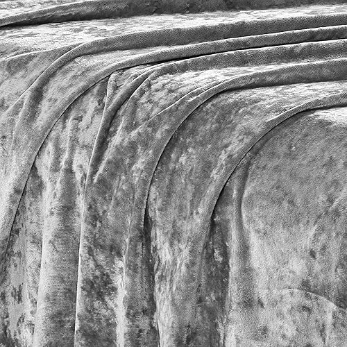 Miniatura 3 de Juego de sábanas de terciopelo envejecido, 4 piezas, gris King, ultra suave, cálido