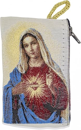 Venerare Bolsa de Rosario Bordada (Pequeña, Corazón Inmaculado de María)