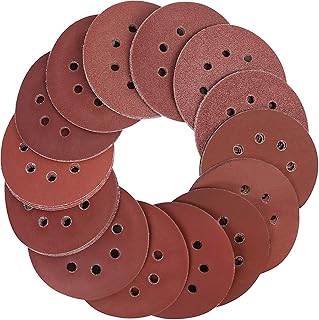 210-Pack 5 Inch 8 Hole Sanding Discs, 40-3000 Grit Hook and Loop Aluminum Oxide Sandpaper, Random Orbital Sander Pads for Woodworking, Furniture Refinishing, Automotive Paint Prep, Surface Finishing