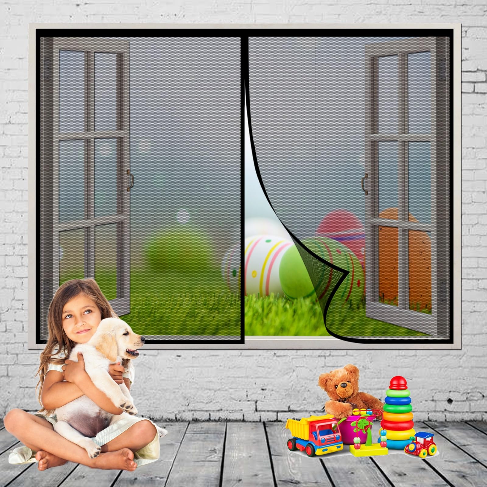 Moustiquaire magnétique 180x195cm anti-insectes et respirante pour porte