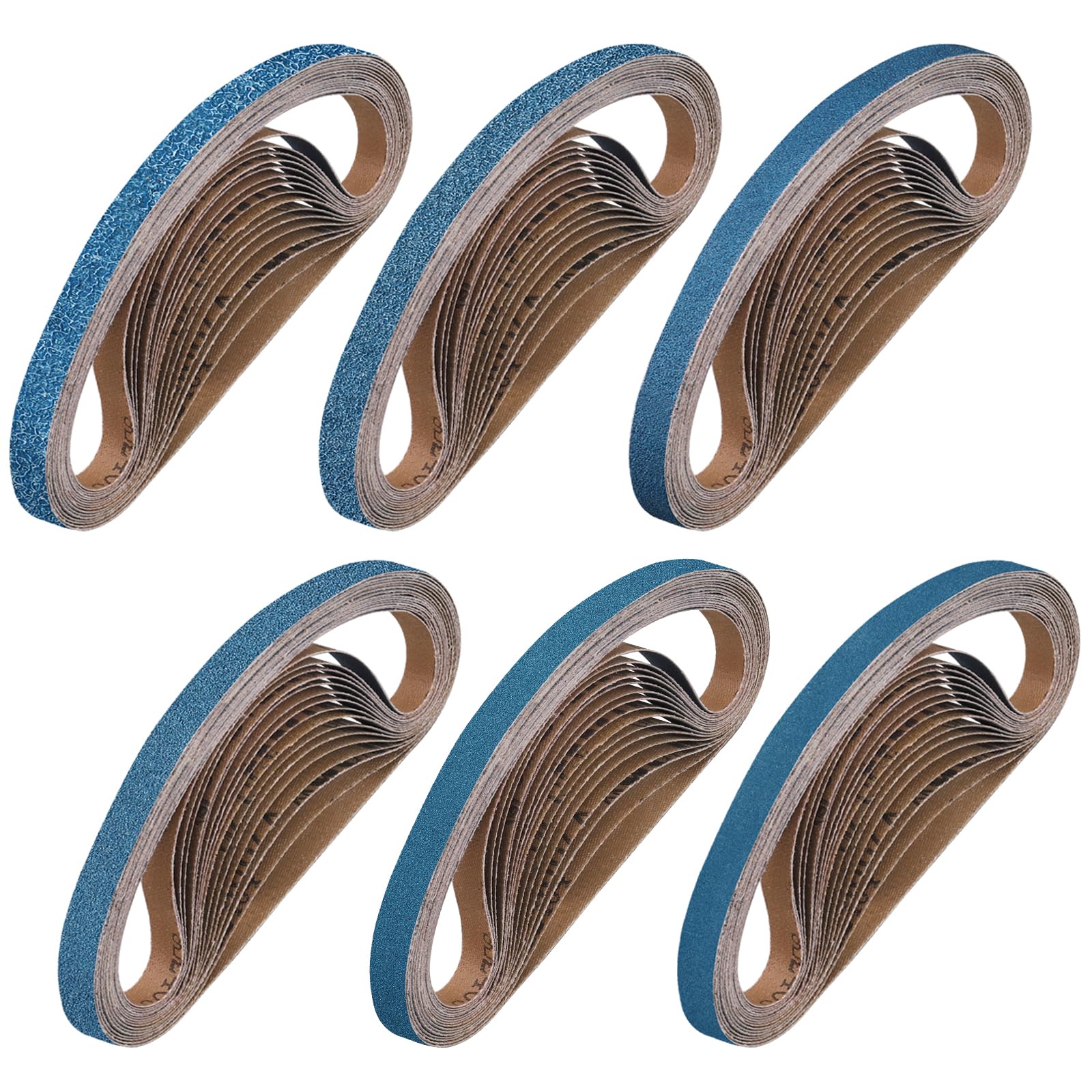 Shineboc Sanding Belt 10 x 330 mm, 40PCS Sander Belts 40/60/80/120/240/400 Grit for Polishing Metal Wood