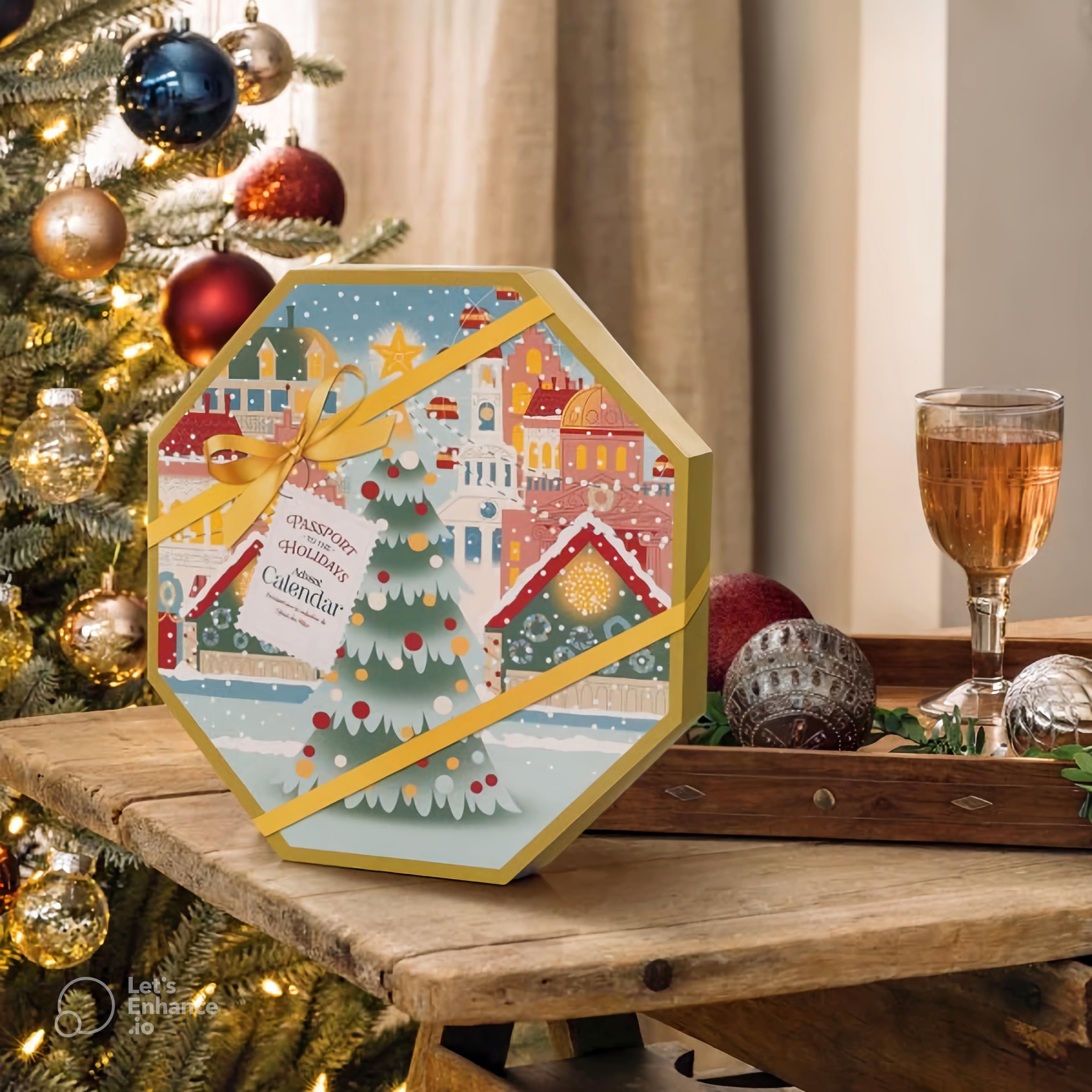 Yankee Candle - Calendario dell'Avvento 2024 Natale | 24 lumini | 1 portacandele | Passport to the Holidays