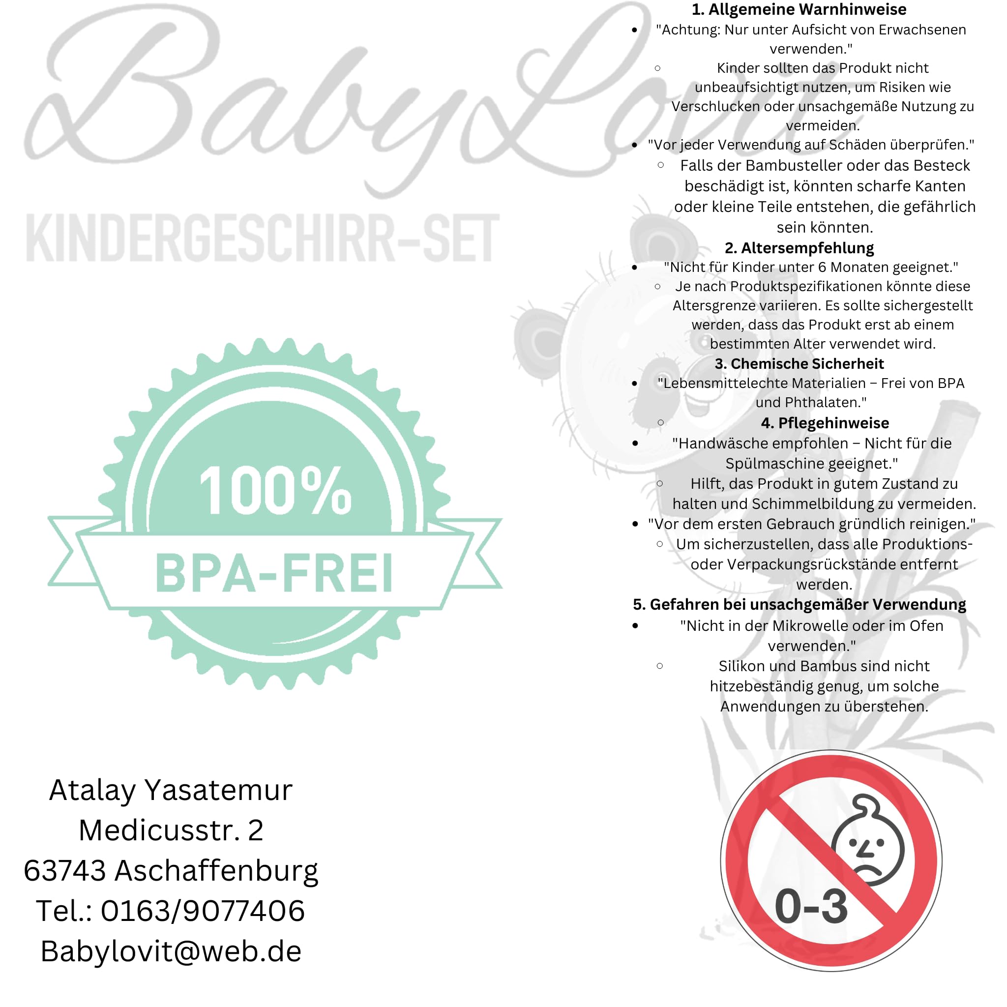 Piatto per bambini in bambù, testato TÜV, con ventosa e posate per imparare a mangiare, accessorio per alimenti BLW, cucchiaio per bambini in melamina e senza BPA, piatto per bambini con